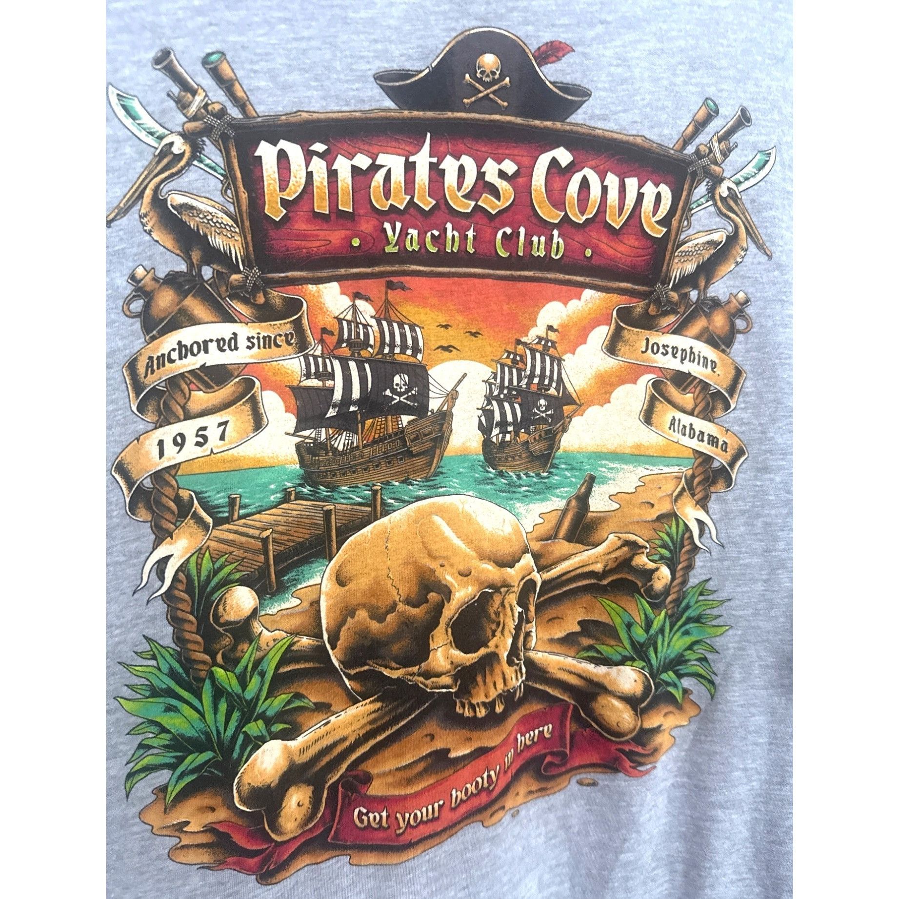 Other Pirates Cove Yacht Club Gray T-Shirt XXL Dive Bar Shirt Club Size US XXL / EU 58 / 5 - 1 Thumbnail