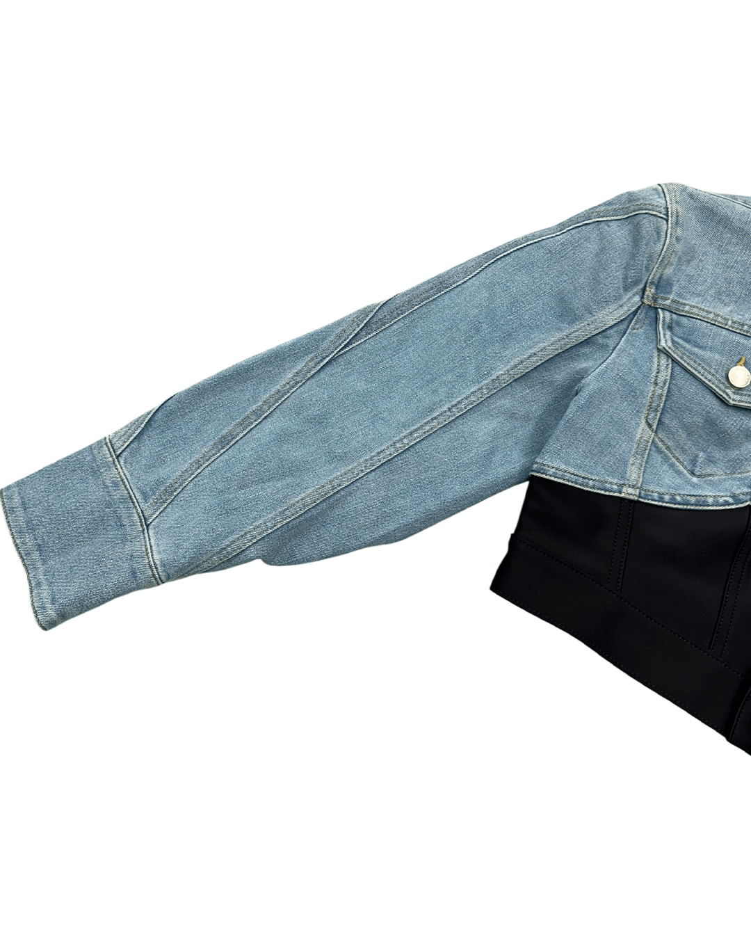 H&M × Mugler Mugler x H&M SS23 Defined-Waist Denim Crop Jacket Size M / US 6-8 / IT 42-44 - 8 Thumbnail