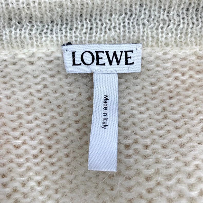 Loewe LOEWE Beige squirrel embroidered horsehair V-neck long sle Size XS / US 0-2 / IT 36-38 - 6 Thumbnail
