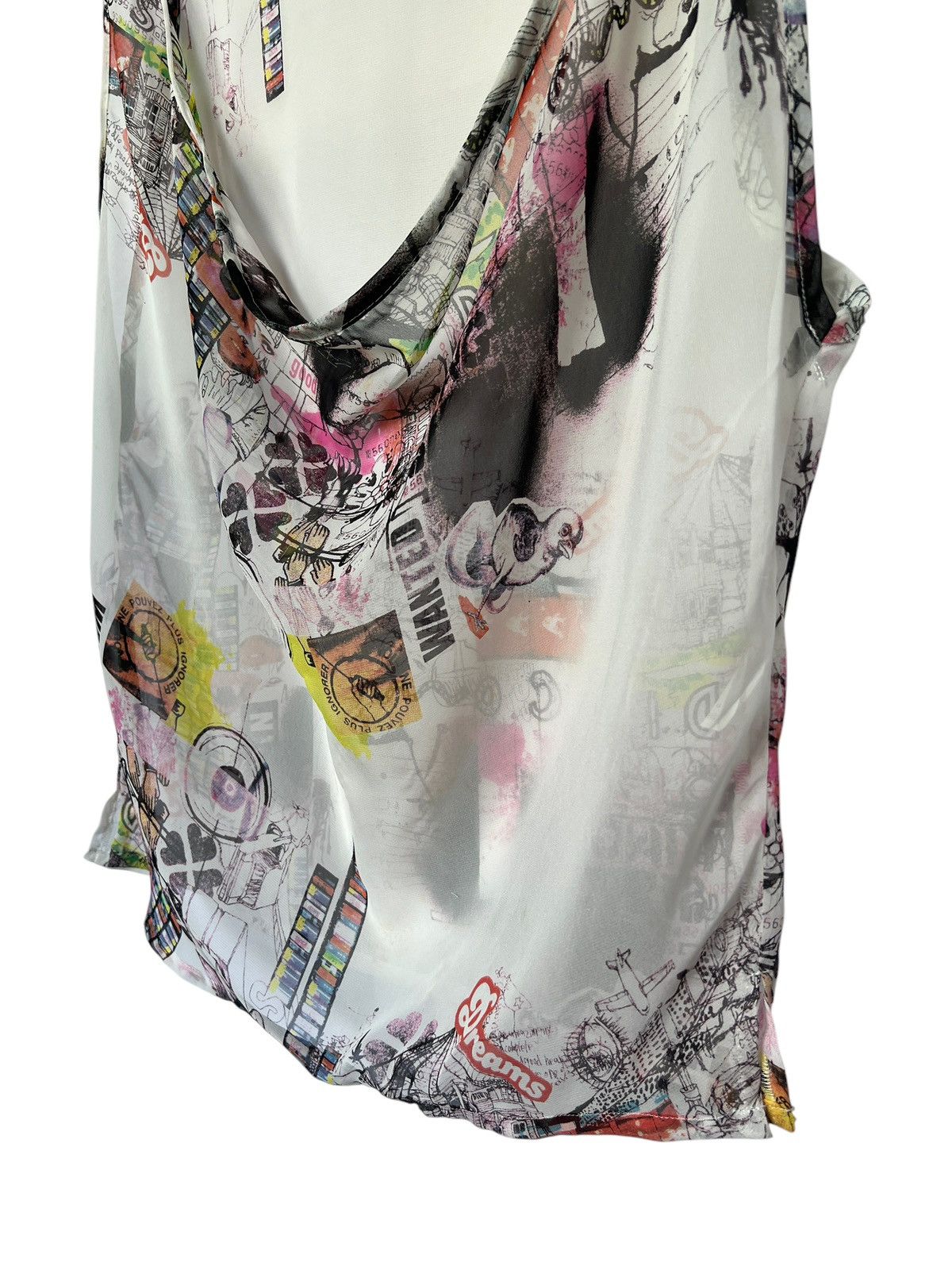 Comme des Garcons × Japanese Brand × gomme Gomme Homme Graffiti Art Printed Sleeveless Blouse Size M / US 6-8 / IT 42-44 - 4 Thumbnail