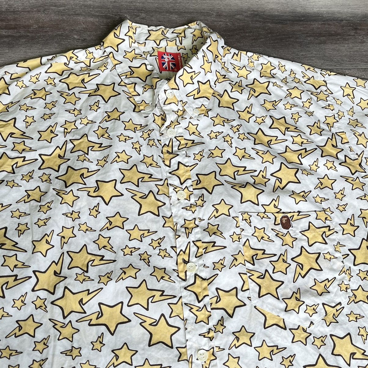 Bape Rare OG A Bathing Ape Bape Sta All Over Logo Button Up Shirt Size US XL / EU 56 / 4 - 3 Thumbnail