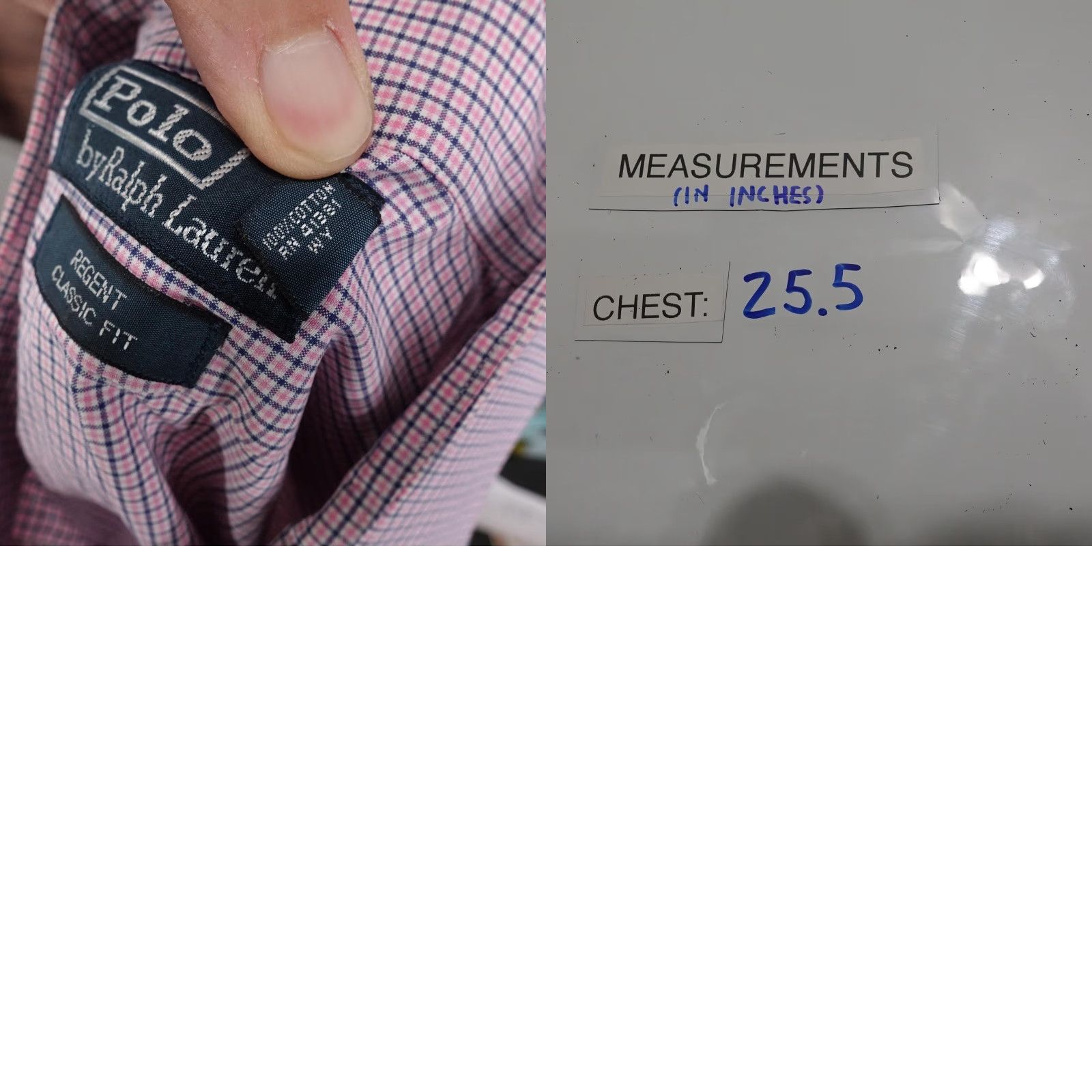 Polo Ralph Lauren VINTAGE Polo Ralph Lauren Dress Shirt Men 16.5 Regular Fit Check Cotton Pink Blue 90s Business Casual Size 42R - 8 Thumbnail