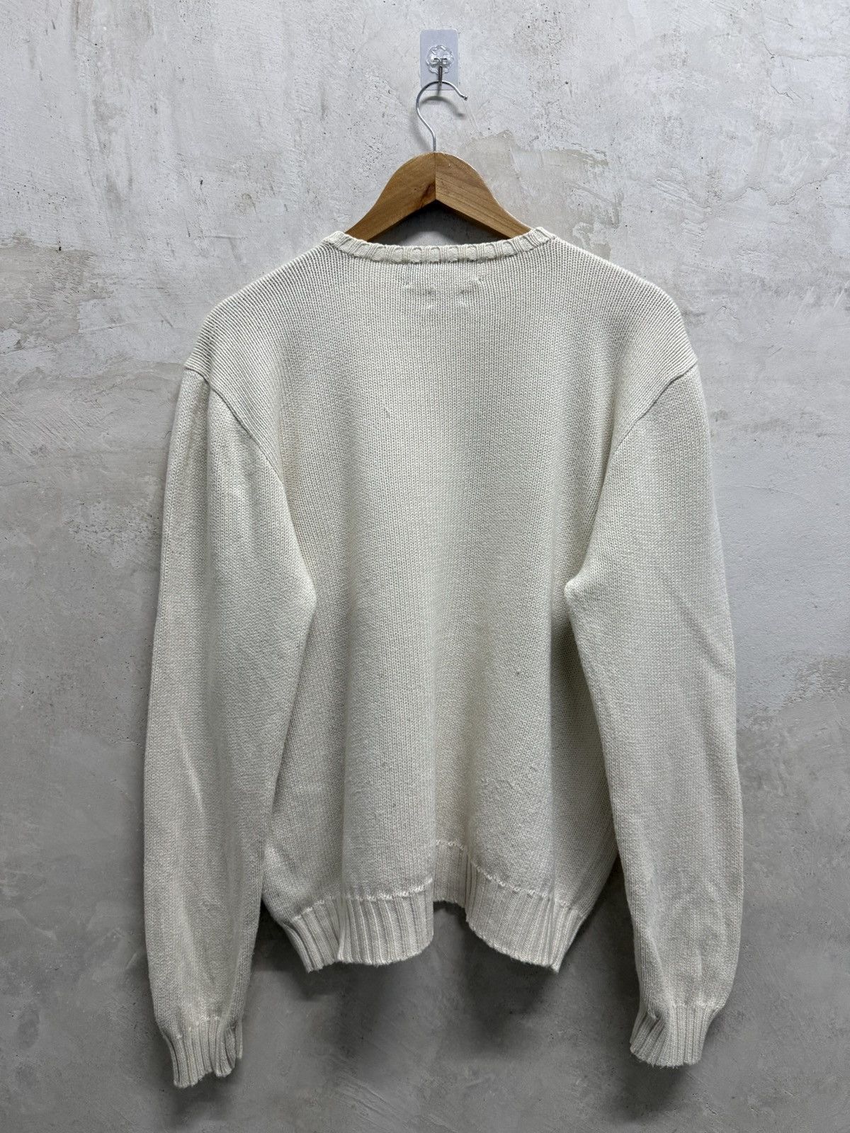 Polo Ralph Lauren 2000s Polo Ralph Lauren Cream Small Pony Knit Sweater Size US L / EU 52-54 / 3 - 3 Thumbnail