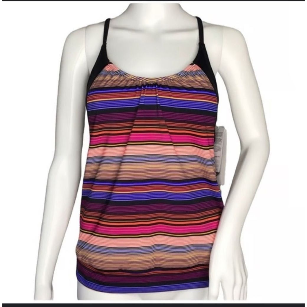 Athleta ATHLETA Swim Top Capri Striped Blousy Tankini Swimwear Under Size XL / US 12-14 / IT 48-50 - 5 Thumbnail