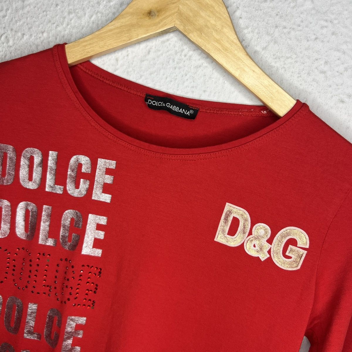 Dolce & Gabbana Vintage Dolce Gabbana D&G Blouse Longsleeve Top Red Tshirt Size XS / US 0-2 / IT 36-38 - 3 Thumbnail