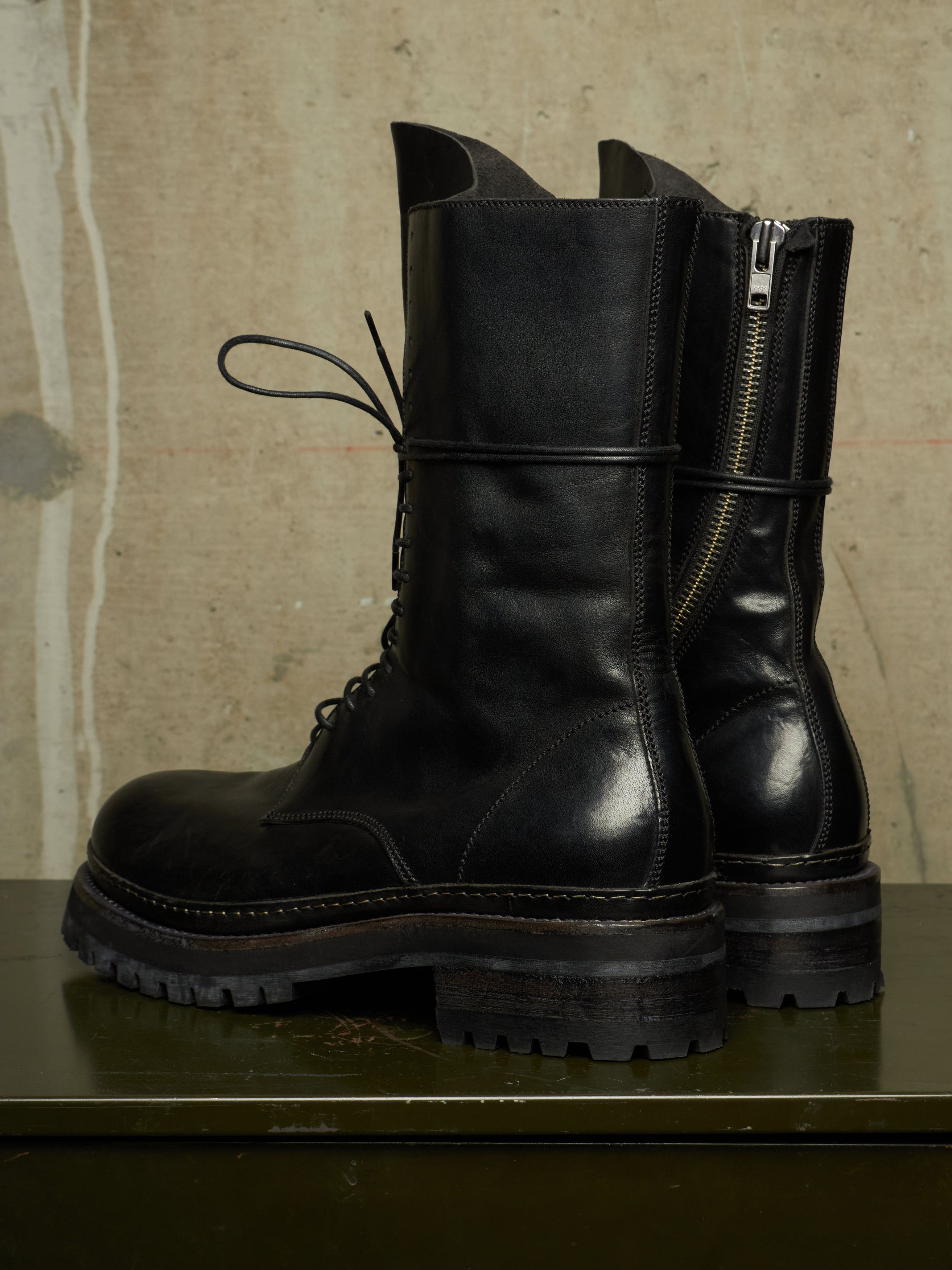 A1923 A1923 AW24 Black Luke Horse Leather Combat Boots Size US 12 / EU 45 - 3 Thumbnail