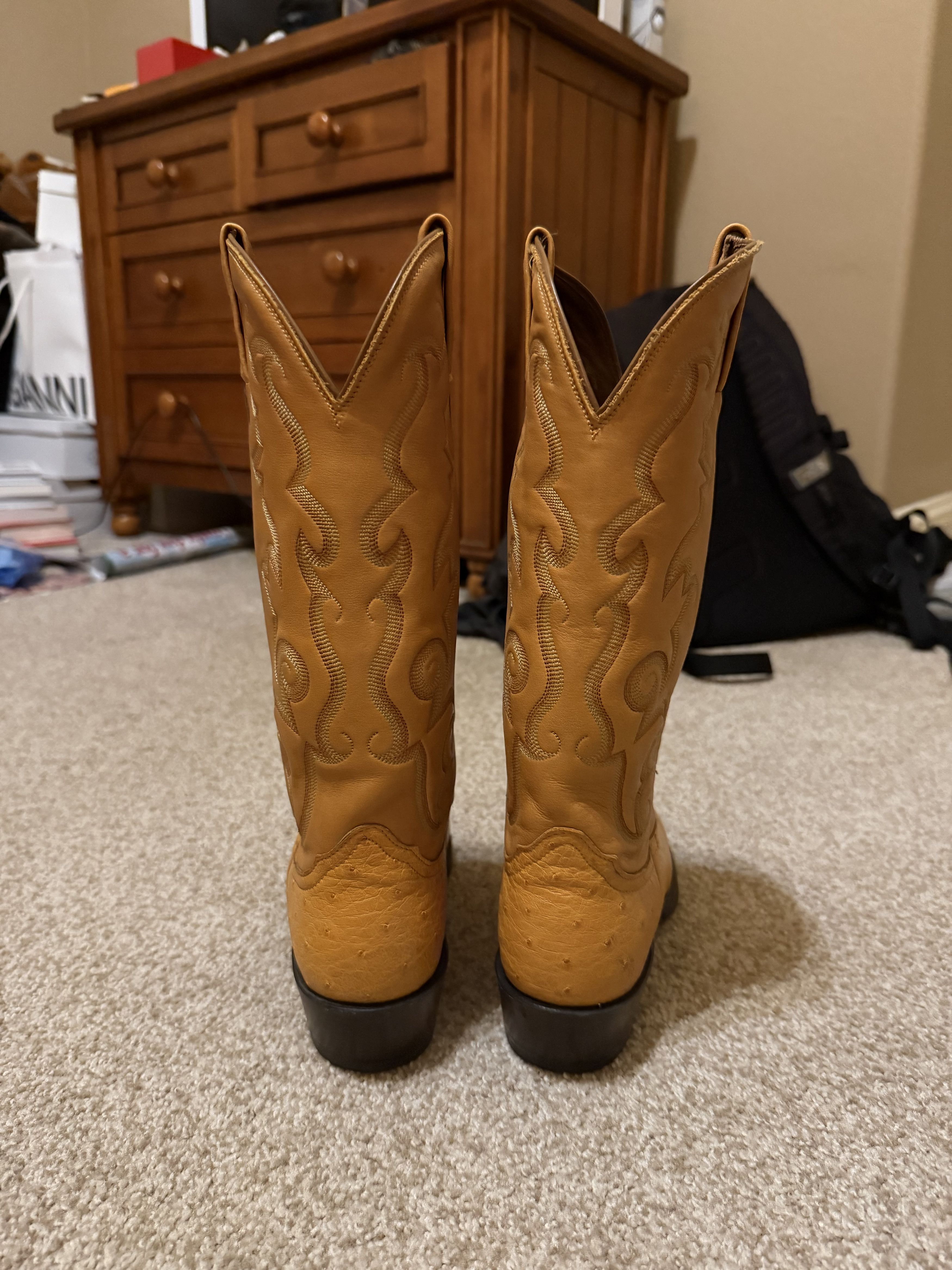 Nocona Boots Nocona Ostrich Cowboy Boots Size 9A (narrow foot) Size US 9 / EU 42 - 5 Thumbnail