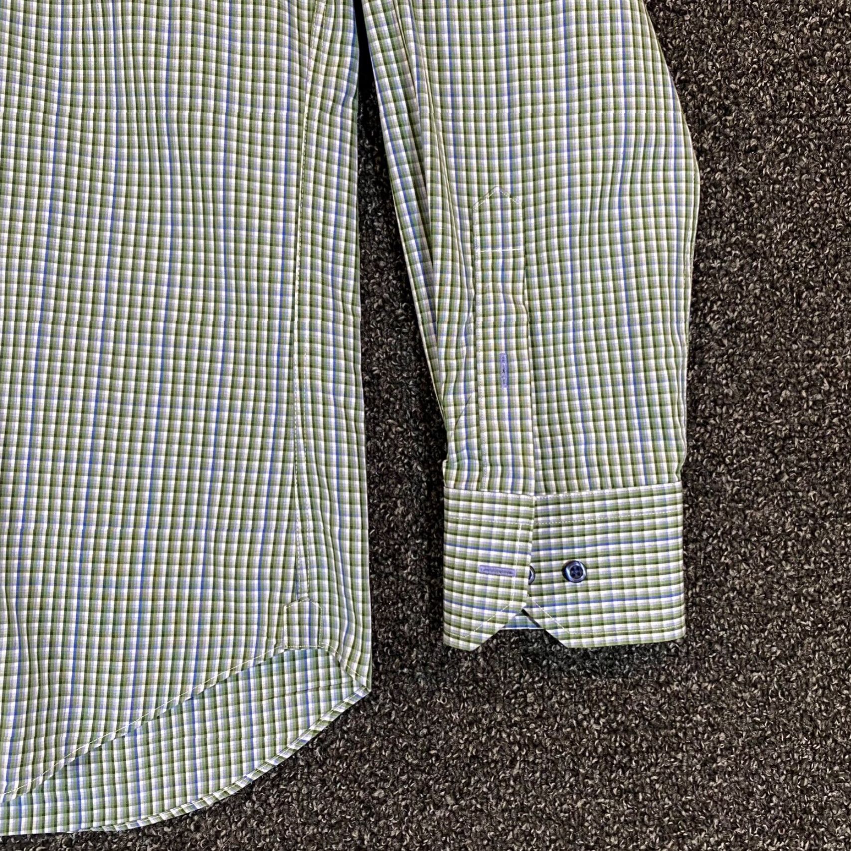 David Donahue David Donahue Shirt Mens Medium Green White Blue Plaid Button Up Outdoors L/S Size US M / EU 48-50 / 2 - 3 Thumbnail