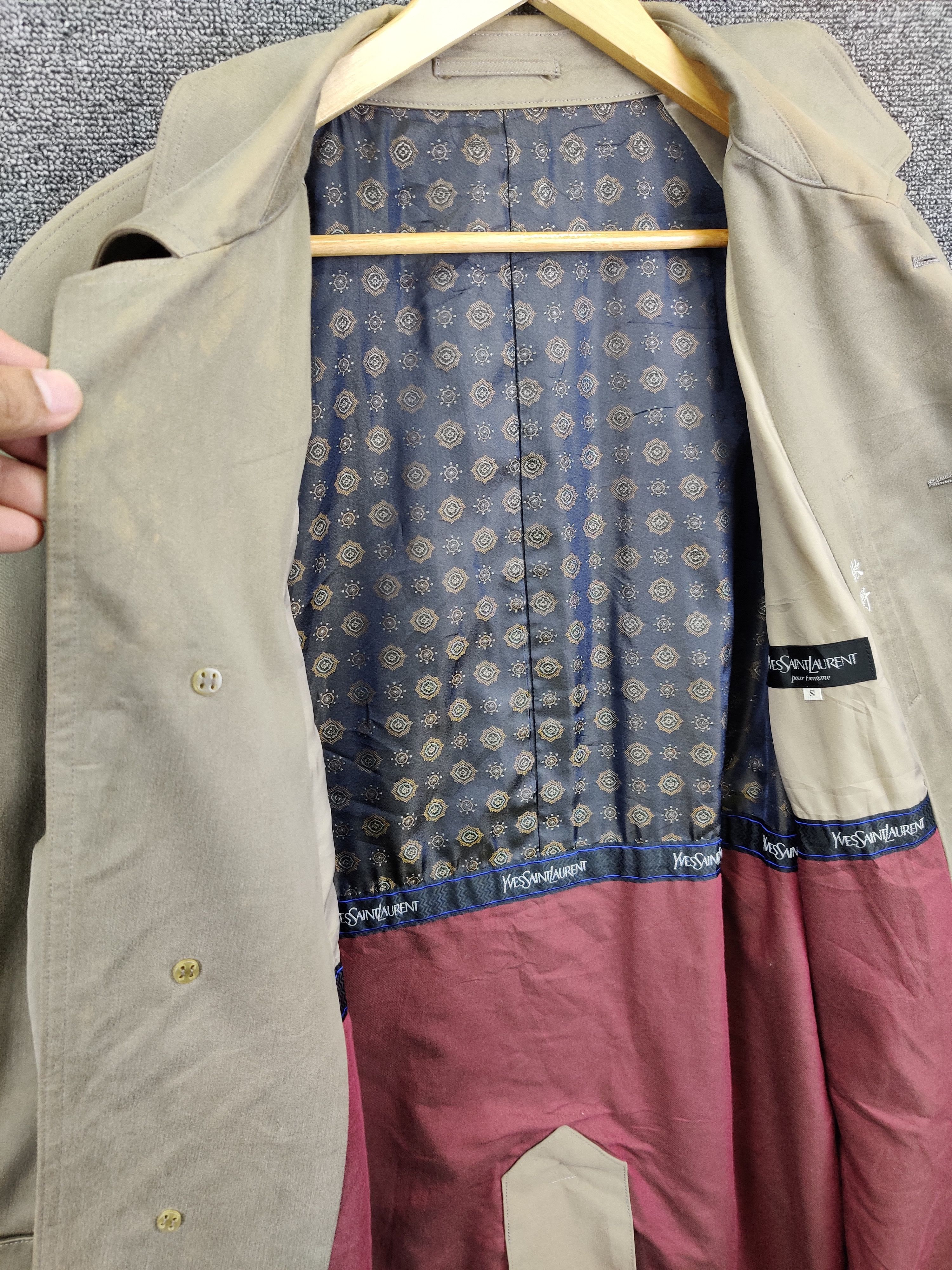 Yves Saint Laurent Vintage Yves Saint Laurent Pour Homme Trench Coat Long Coat Size US S / EU 44-46 / 1 - 8 Thumbnail