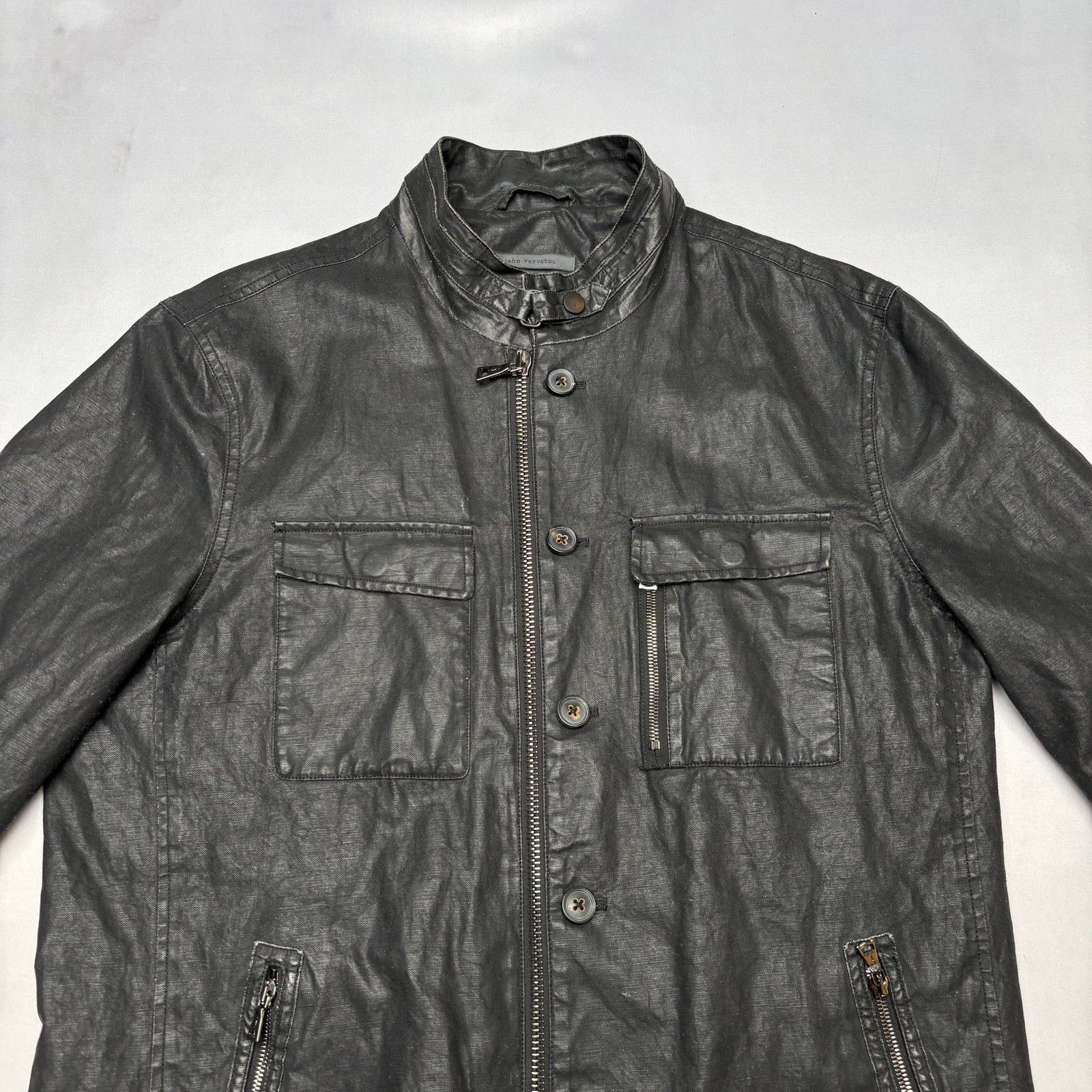 John Varvatos John Varvatos Coated Moto Jacket Men's 54 Quiet Luxury Size US L / EU 52-54 / 3 - 2 Thumbnail