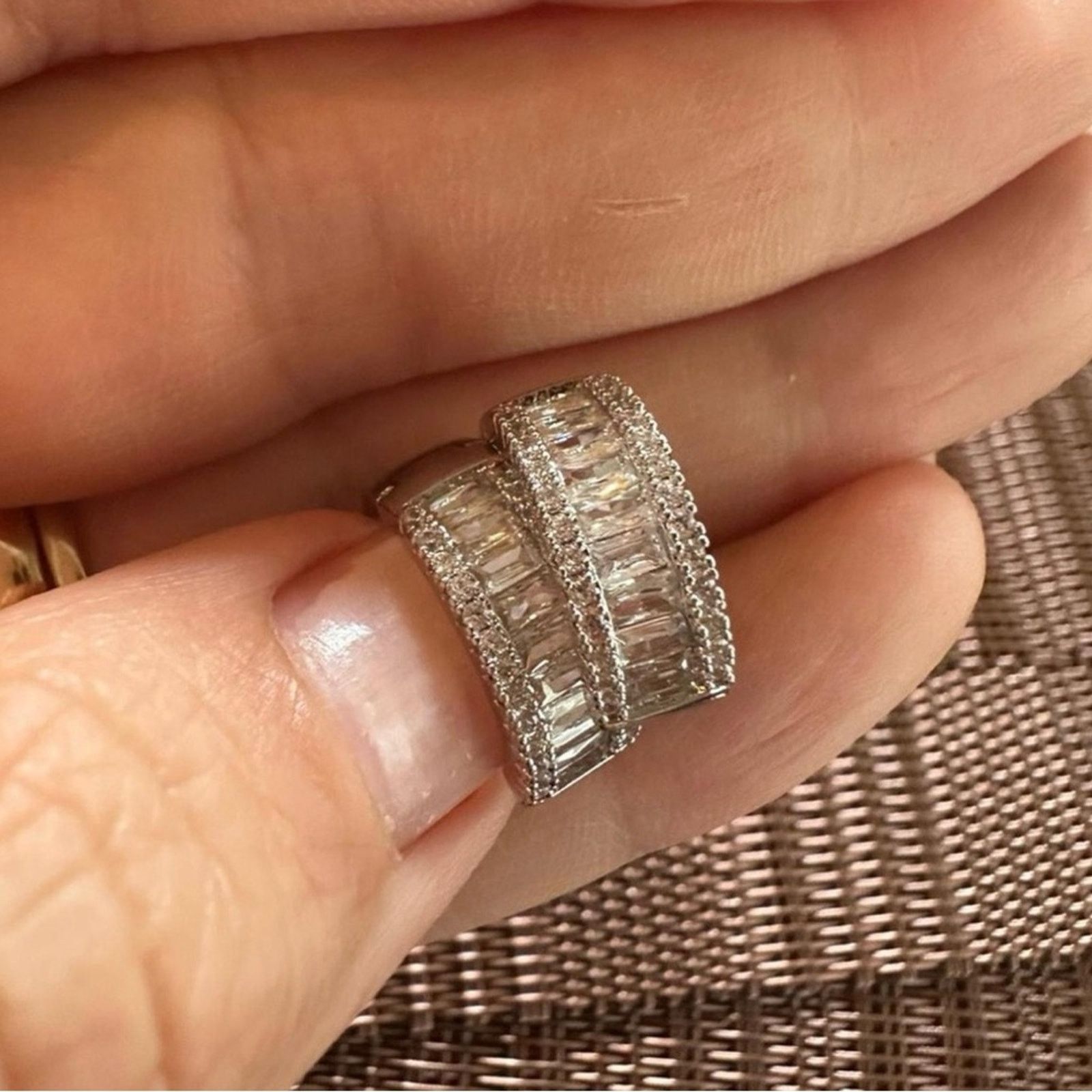 Other Small Circle Cubic Zirconia Hoop Huggie Earrings Size ONE SIZE - 2 Thumbnail