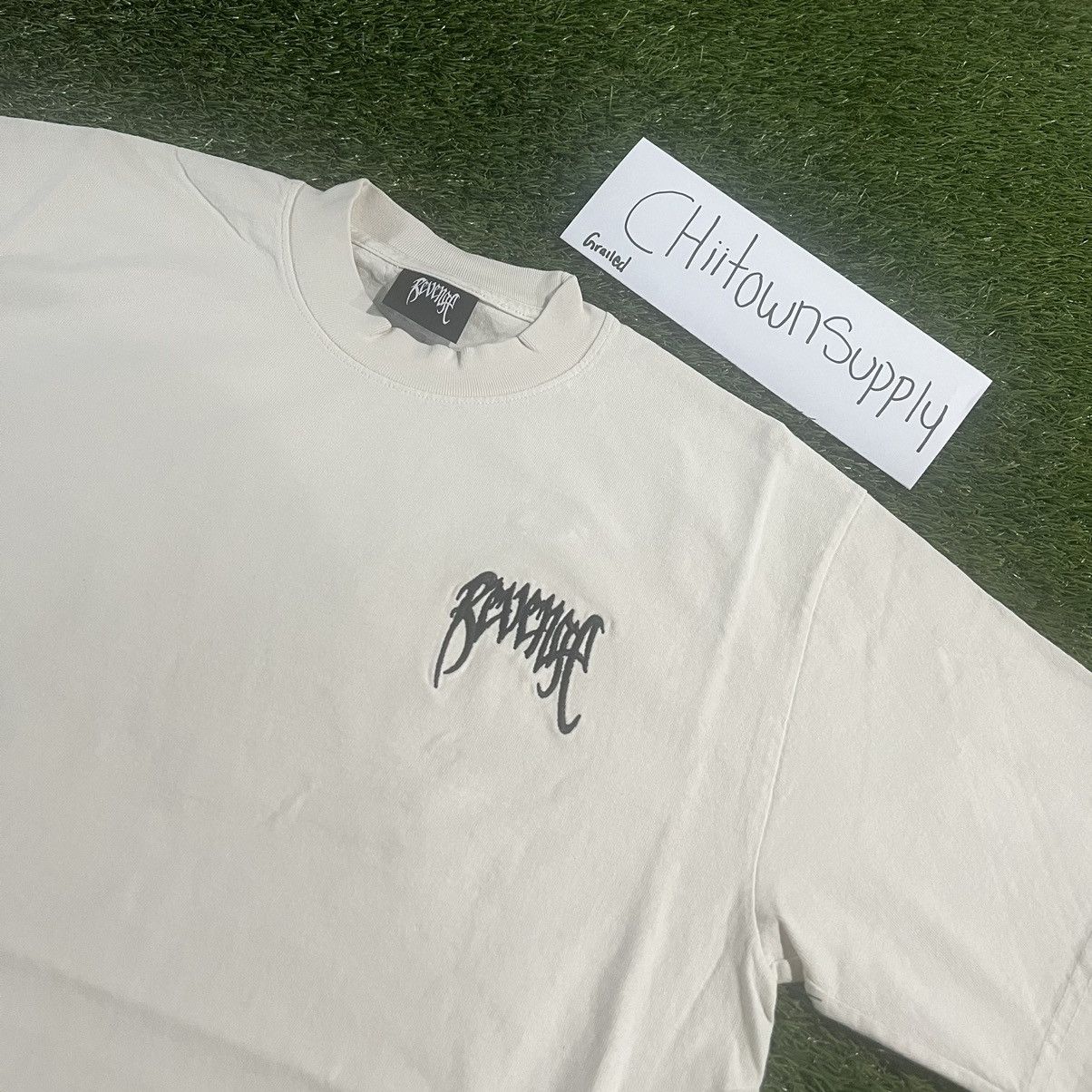 Revenge Revenge Basic Embroidered Logo Tee Cement Size Small Size US S / EU 44-46 / 1 - 3 Thumbnail