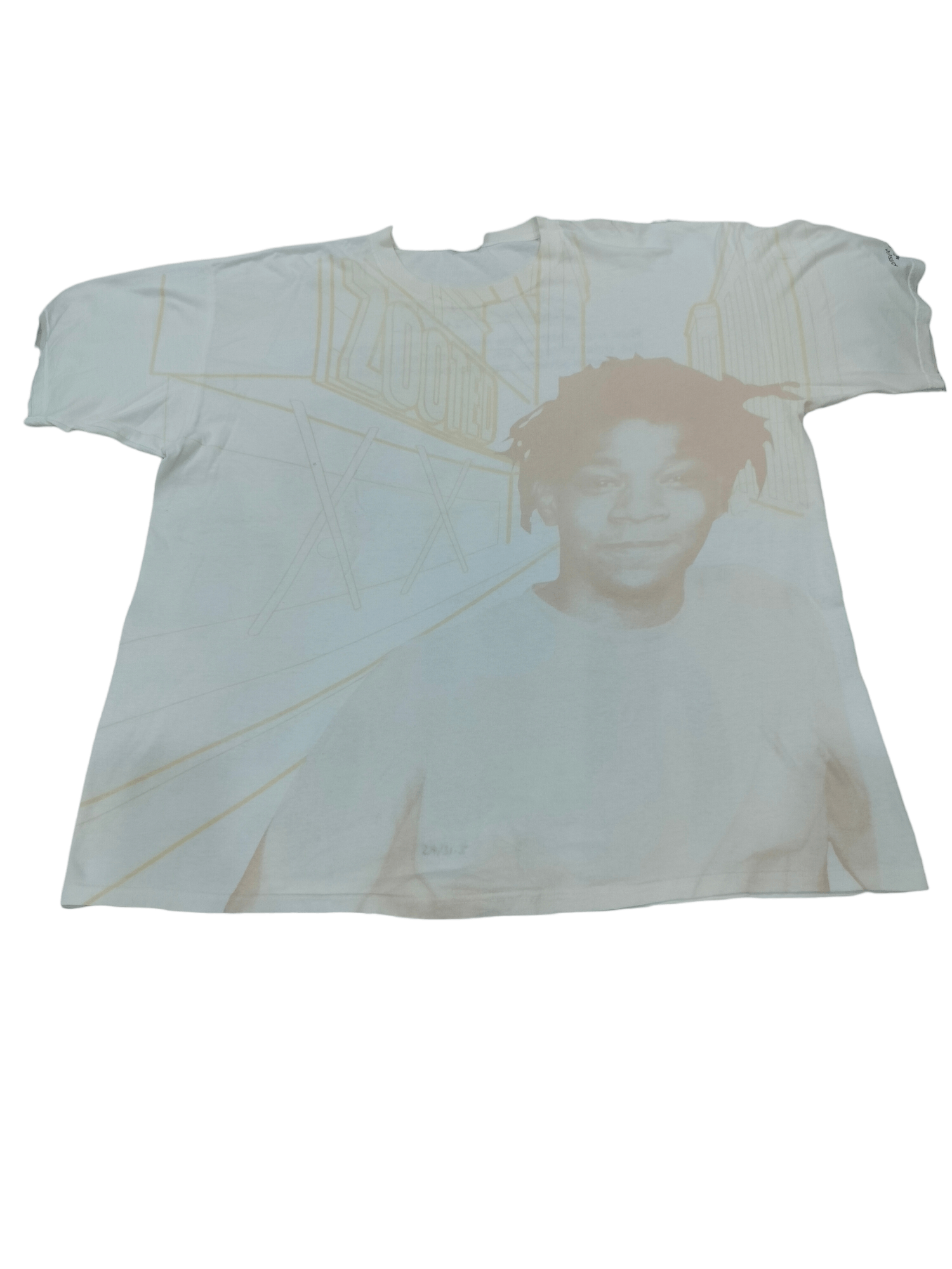 image of Y2K Ovp Raptees Ricky Powell Street Art Photography Tshirt in White, Men's (Size 2XL)