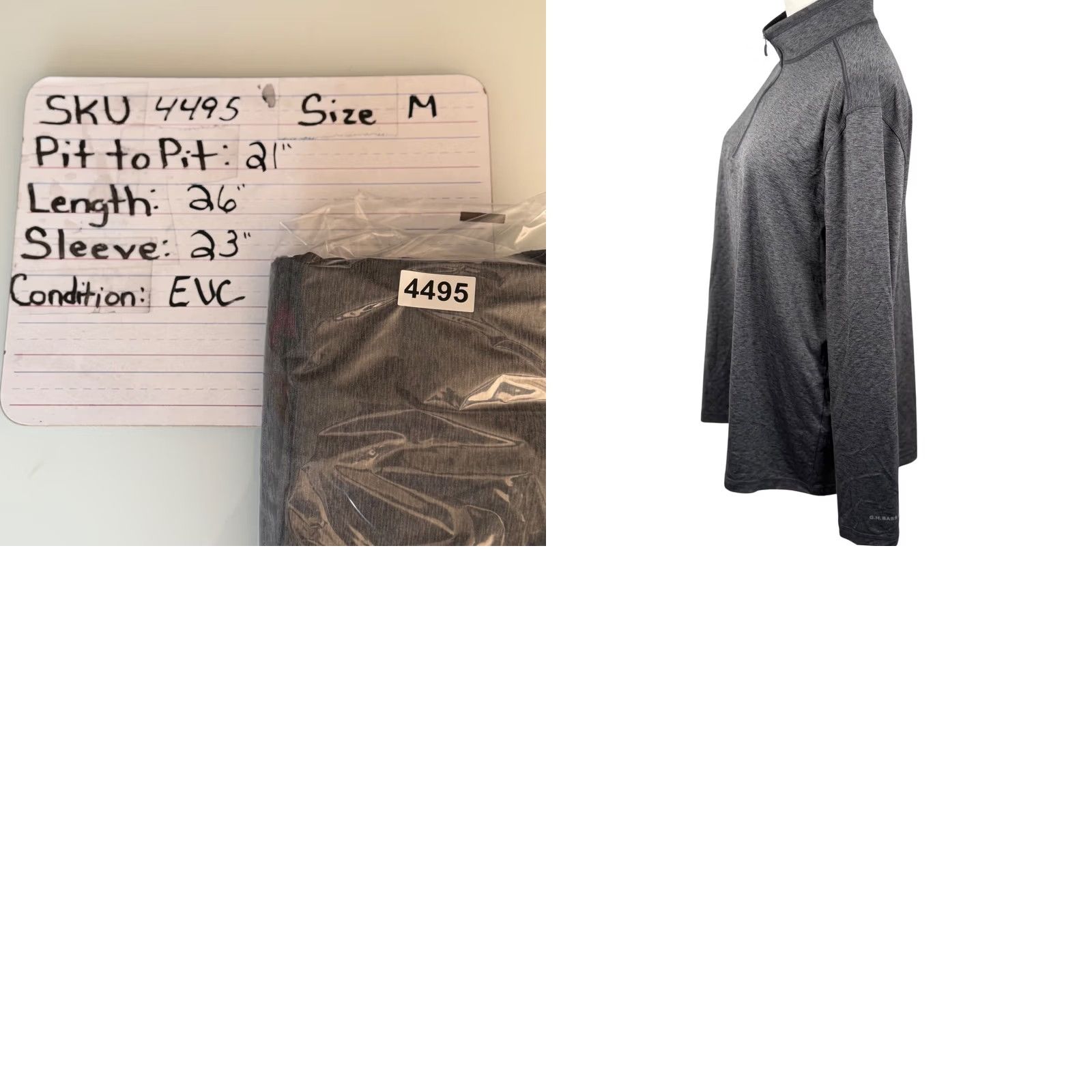 Vintage Full Zip Mens M Gray Bass Pullover Space Dye Performance Activewear EUC Size US M / EU 48-50 / 2 - 8 Thumbnail