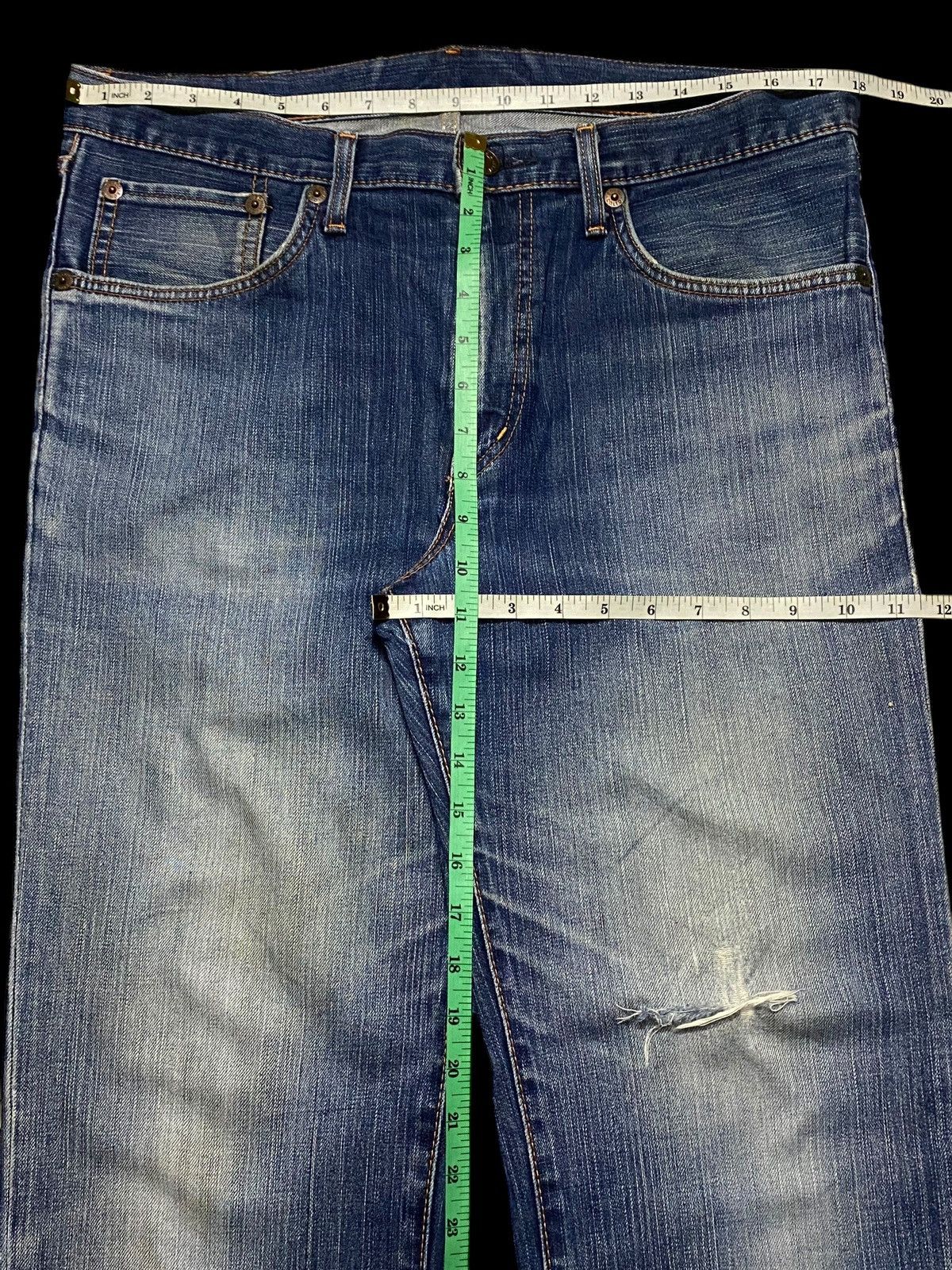 Edwin Vintage Japan Edwin Blue Wash Distressed Slim Jeans Size US 36 / EU 52 - 15 Thumbnail