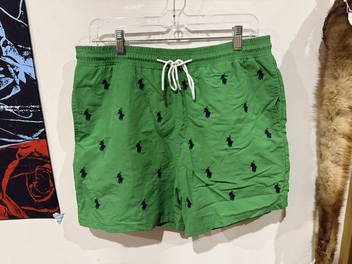 Polo Ralph Lauren Polo Ralph Lauren Green Swim Board Shorts with Polo Pony Size US 32 / EU 48 - 7 Thumbnail