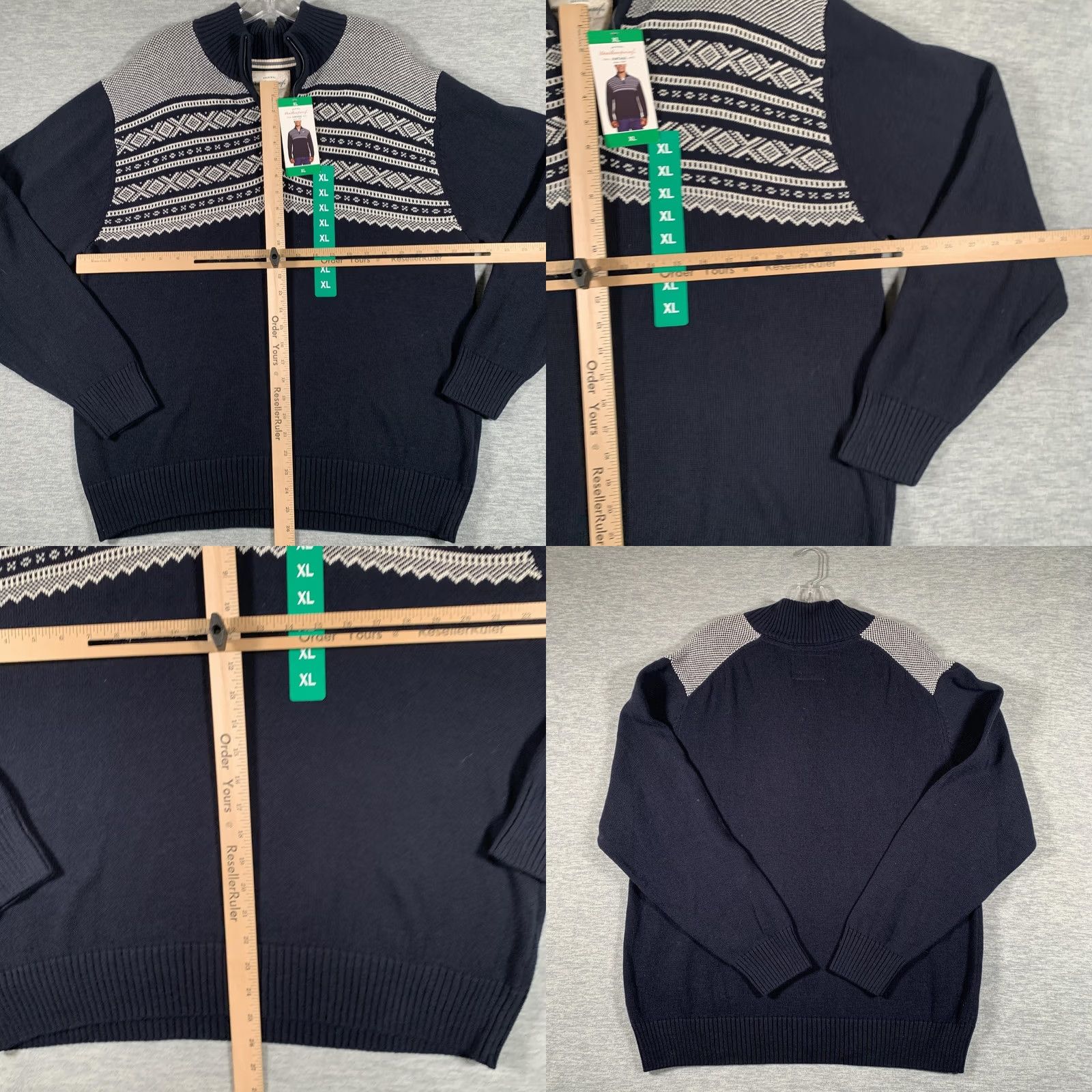 Weatherproof VINTAGE Weatherproof Sweater Mens XL Blue Navy Fair Isle Zip Mock Neck Pullover Size US XL / EU 56 / 4 - 8 Thumbnail