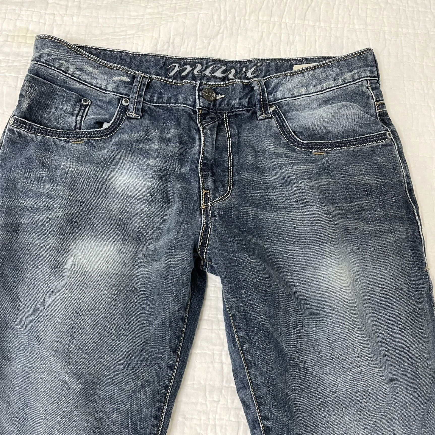 Vintage Mavi Jeans Mitch Jeans Men 36x34 Blue Boot Cut Zip Fly Made in Egypt Denim Distressed Regular 5-Pocket Mens Jeans Blue Cowboy Classic Vintage No Size US 36 / EU 52 - 3 Thumbnail