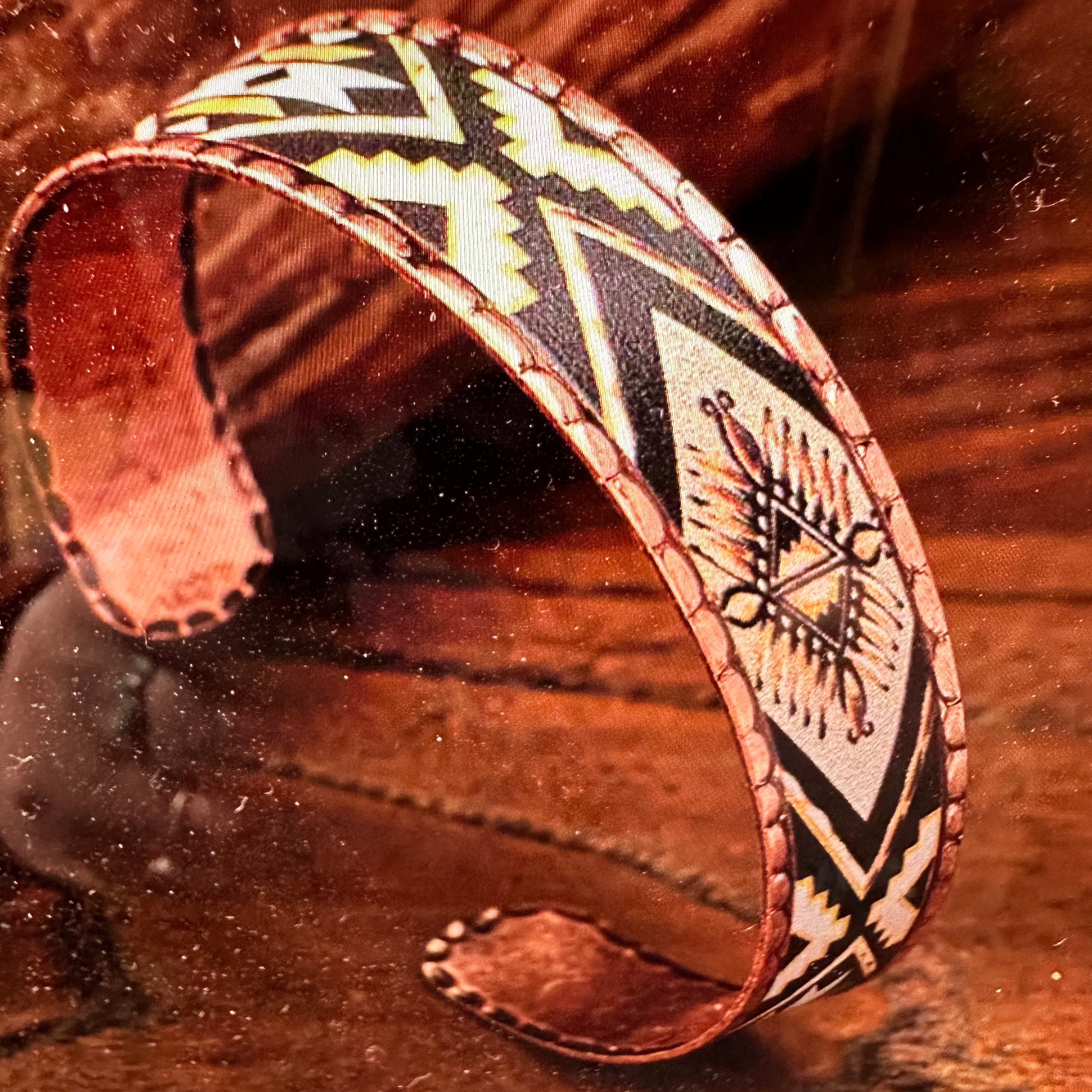 Other Handmade Boho Native American Navajo Copper Narrow Cuff Brac Size ONE SIZE - 2 Thumbnail