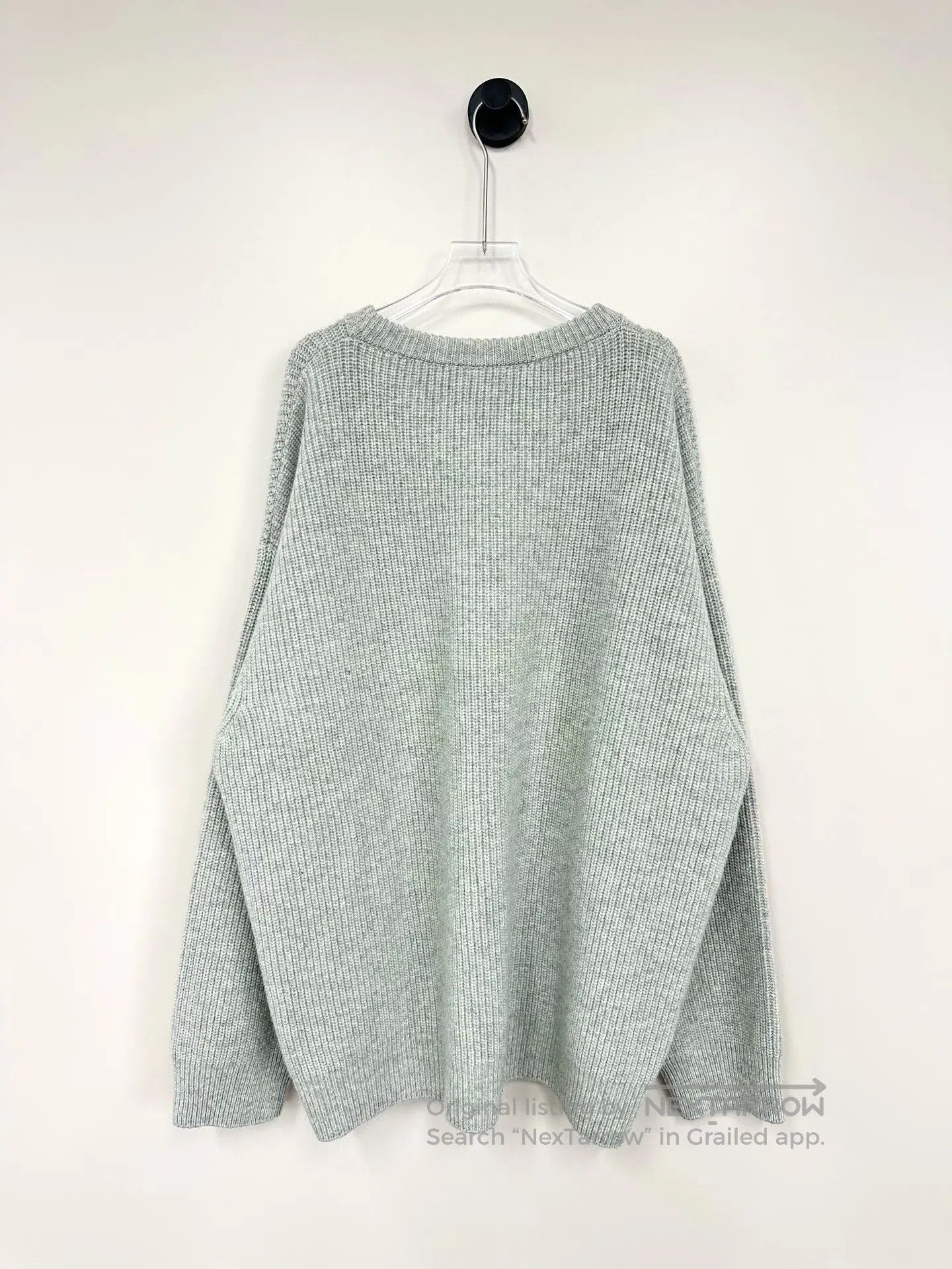 Celine CELINE Gray Letter Logo Wool Knit Sweater| Size US XXL / EU 58 / 5 - 2 Thumbnail