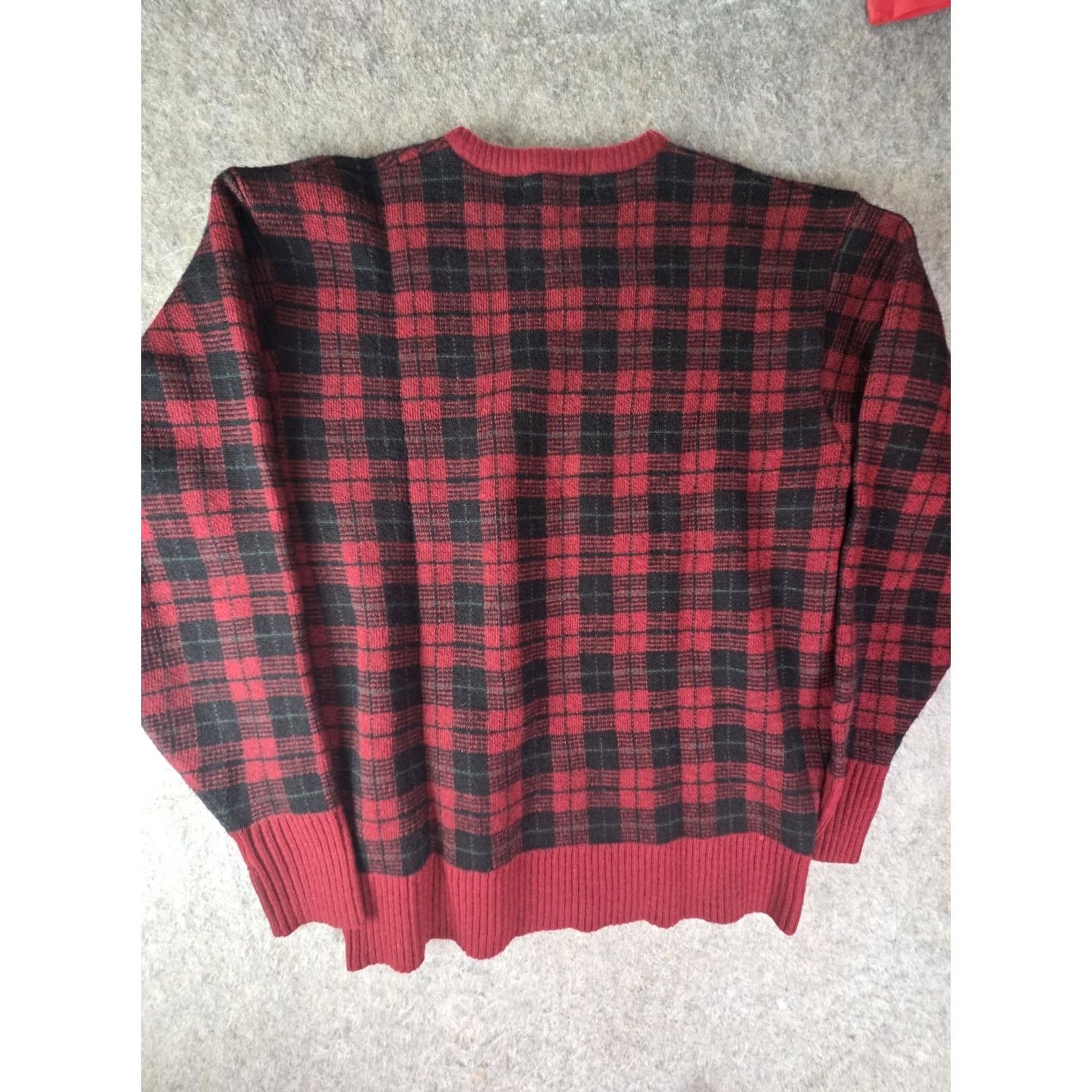 Polo Ralph Lauren VINTAGE Polo Ralph Lauren Sweater Red Wool Check Knit Crew Neck Long Sleeve XL Men Pullover Size XL Size US XL / EU 56 / 4 - 3 Thumbnail