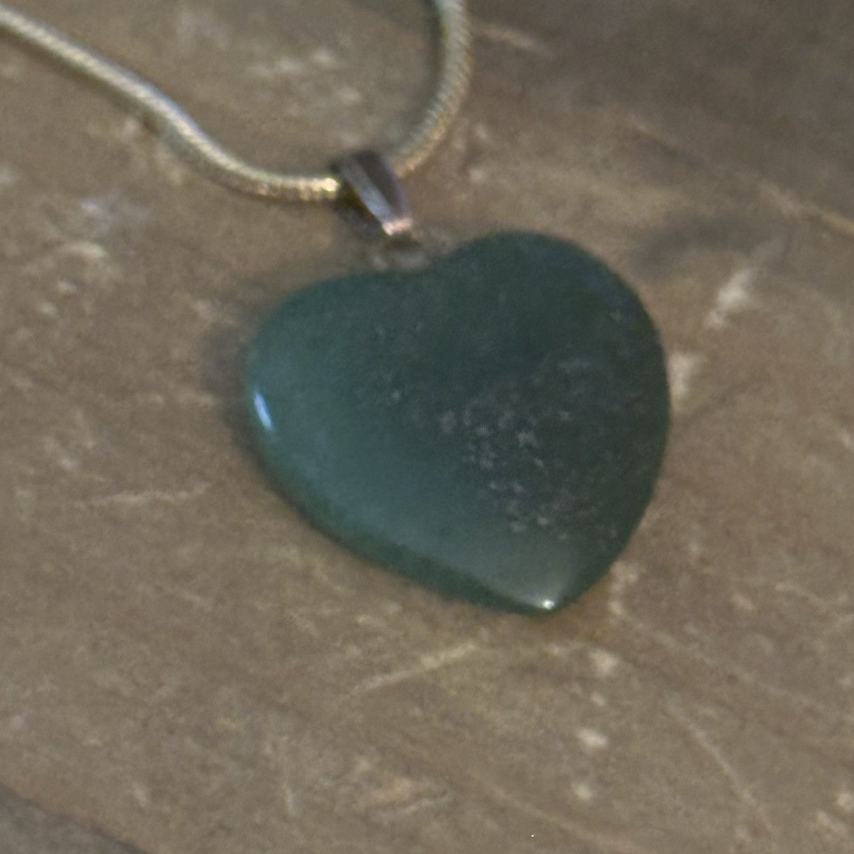 Other 24KGB snake chain Jade heart pendant necklace Size ONE SIZE - 3 Thumbnail