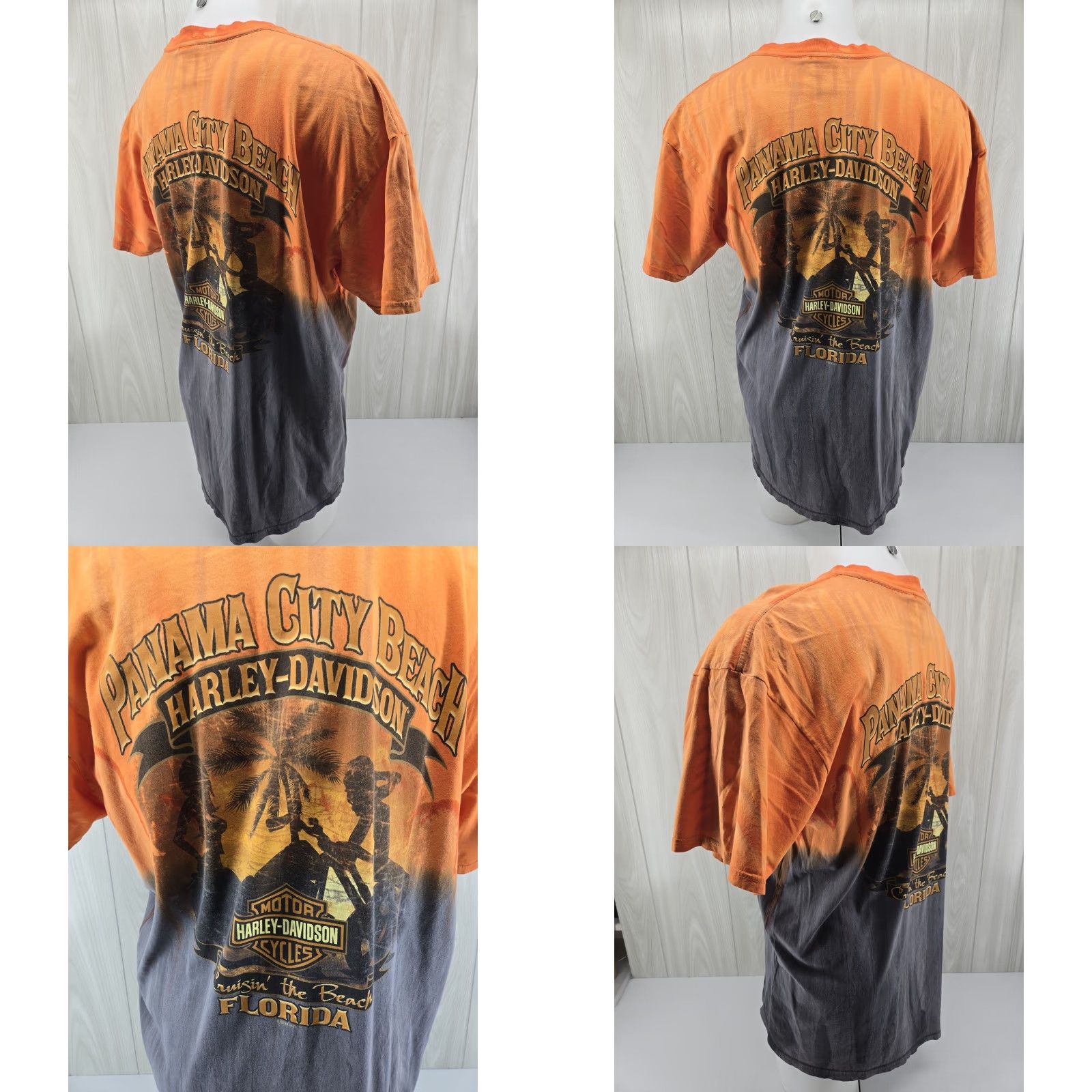 Harley Davidson Harley-Davidson T-Shirt Men’s Tie Dye Panama City Florida Size XL Orange Gray Size US XL / EU 56 / 4 - 8 Thumbnail