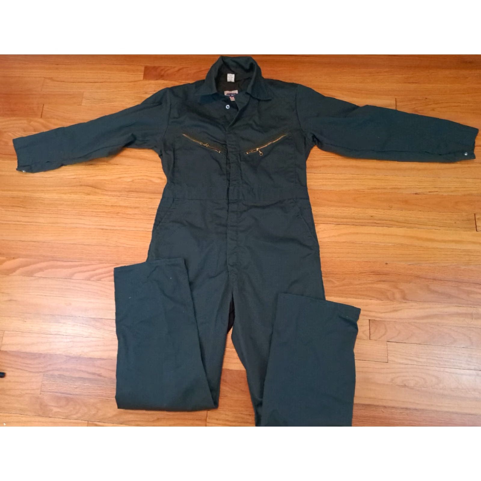 Vintage VINTAGE Big Smith Green Canvas USA made Coveralls Unisex Medium EUC Ring Zipper Pockets 35-36W 31Inseam Size ONE SIZE - 5 Thumbnail