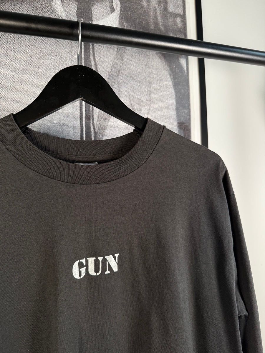 Vintage 🚭VINTAGE GRAIL🚭1980s SUNFADED "GUN: FEAR OF DEATH" TEE Size US L / EU 52-54 / 3 - 5 Thumbnail