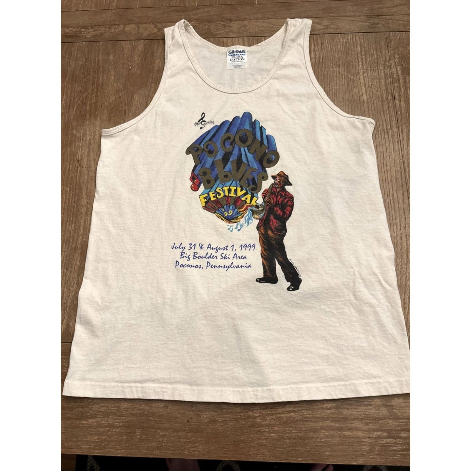 Vintage VINTAGE Pocono Blues Festival Tank Top L Pennsylvania Tank Top Blue L Mens or Womens Size US L / EU 52-54 / 3 - 2 Thumbnail