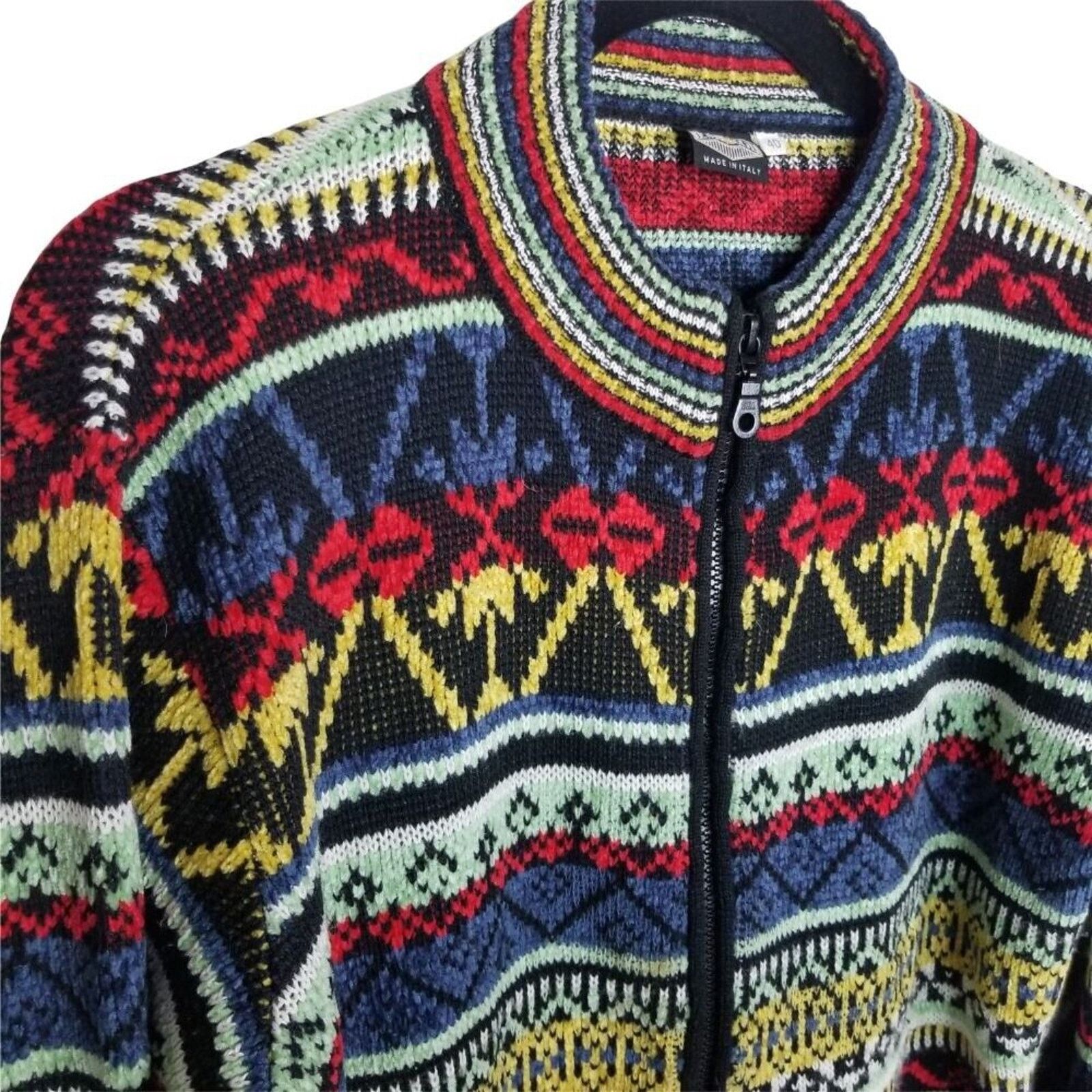 Vintage Vintage Emmegi Womens Fair Isle Wool Sweater Jacket Full Zip Size M / US 6-8 / IT 42-44 - 5 Thumbnail