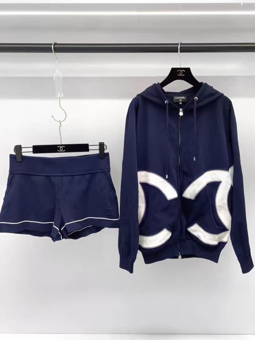 Chanel Chanel Blue Double C Logo Zip-Up Jacket -yw Size XS / US 0-2 / IT 36-38 - 1 Thumbnail
