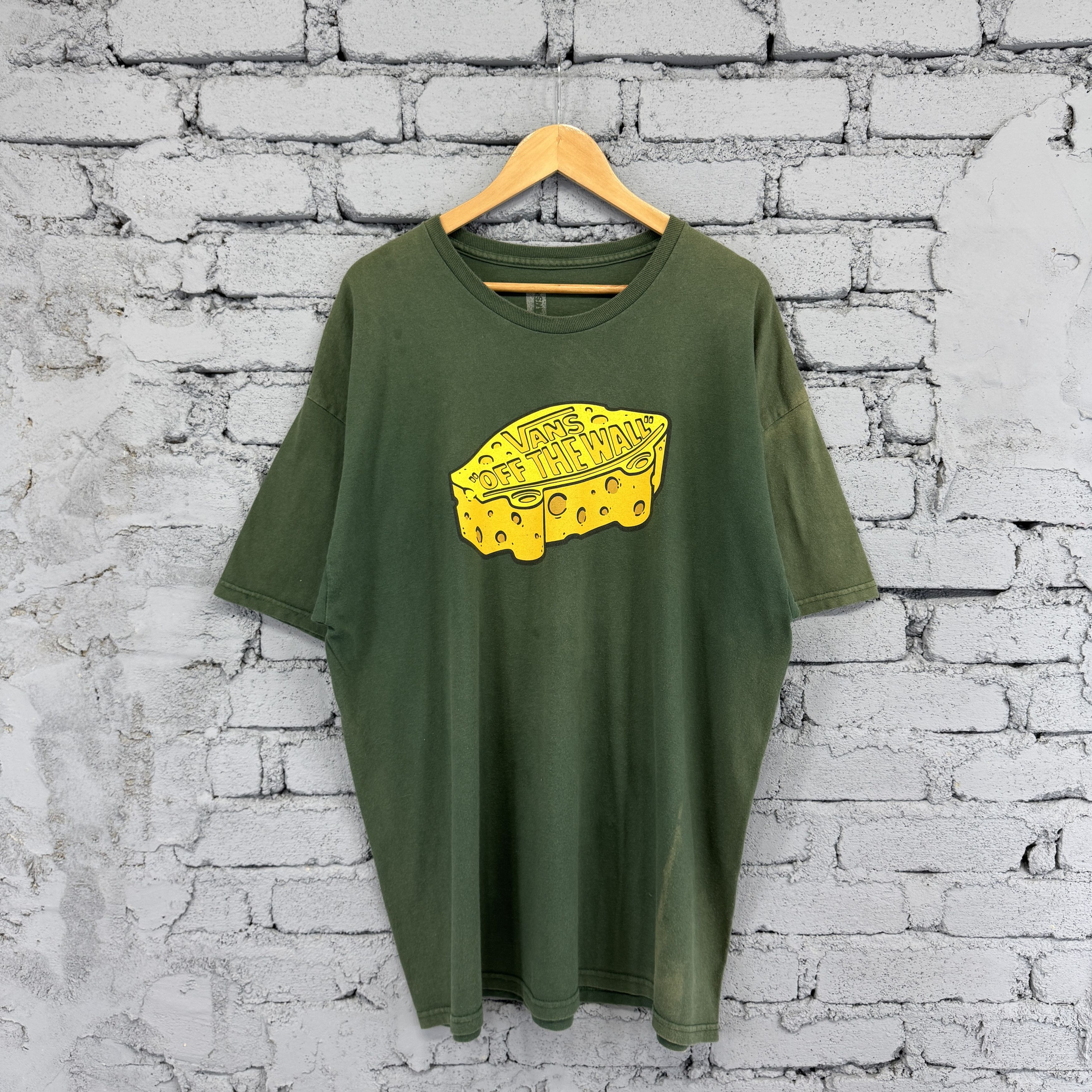 Vans Vans Big Logo "Cheese Head" and "Off The Wall" Faded Tshirt Size US XL / EU 56 / 4 - 1 Thumbnail