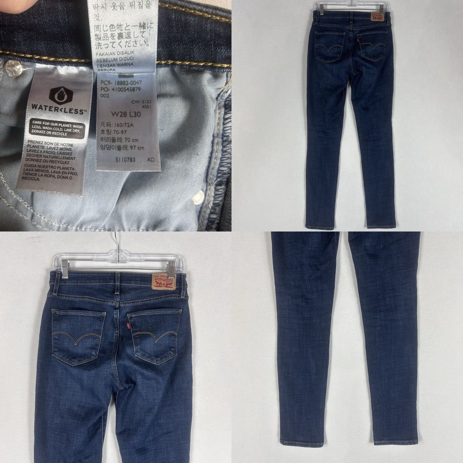 Levi's Levi’s 721 High Rise Skinny Jeans Womens 28 Blue Denim Casual 30" Inseam Size 28" / US 6 / IT 42 - 8 Thumbnail