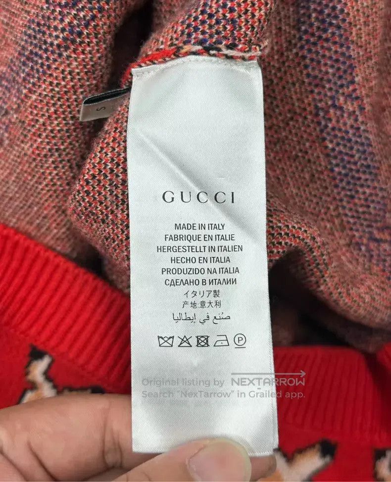 Gucci Gucci Red piglet full-print wool knitted cardigan jacket Size S / US 4 / IT 40 - 4 Thumbnail