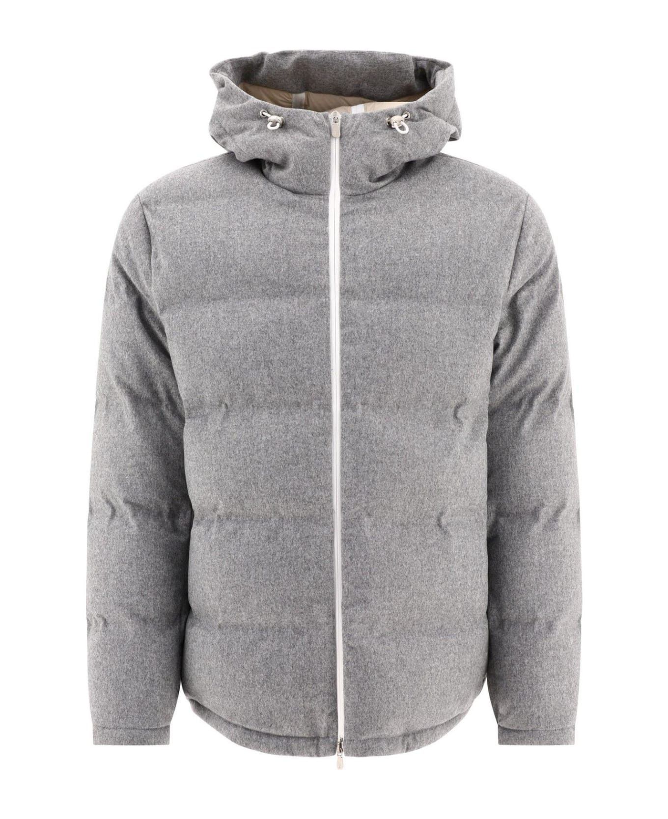 Brunello Cucinelli 0924 Wr Padded Jacket in Light Grey Size US M / EU 48-50 / 2 - 1 Thumbnail