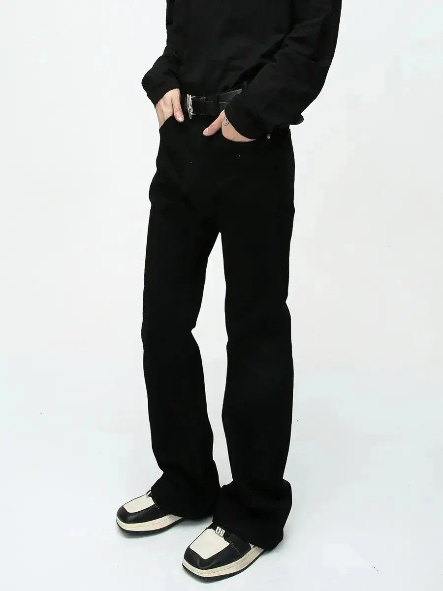 Japanese Brand Retro micro flared loose straight leg jeans Size US 32 / EU 48 - 3 Thumbnail