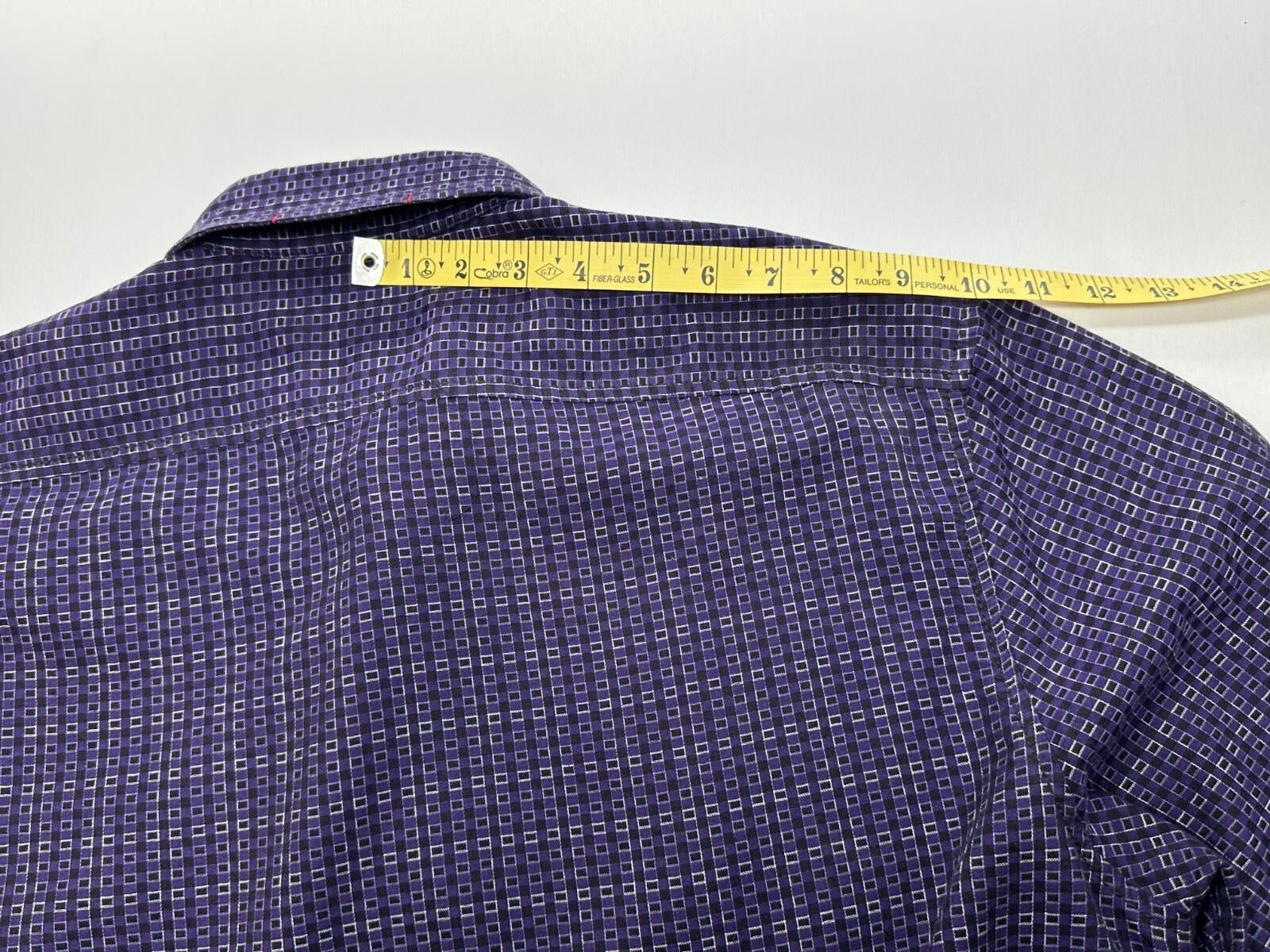 Italia Independent Vintage Italia 100% Cotton Checked Button Up Purple Mens L Size US L / EU 52-54 / 3 - 5 Thumbnail