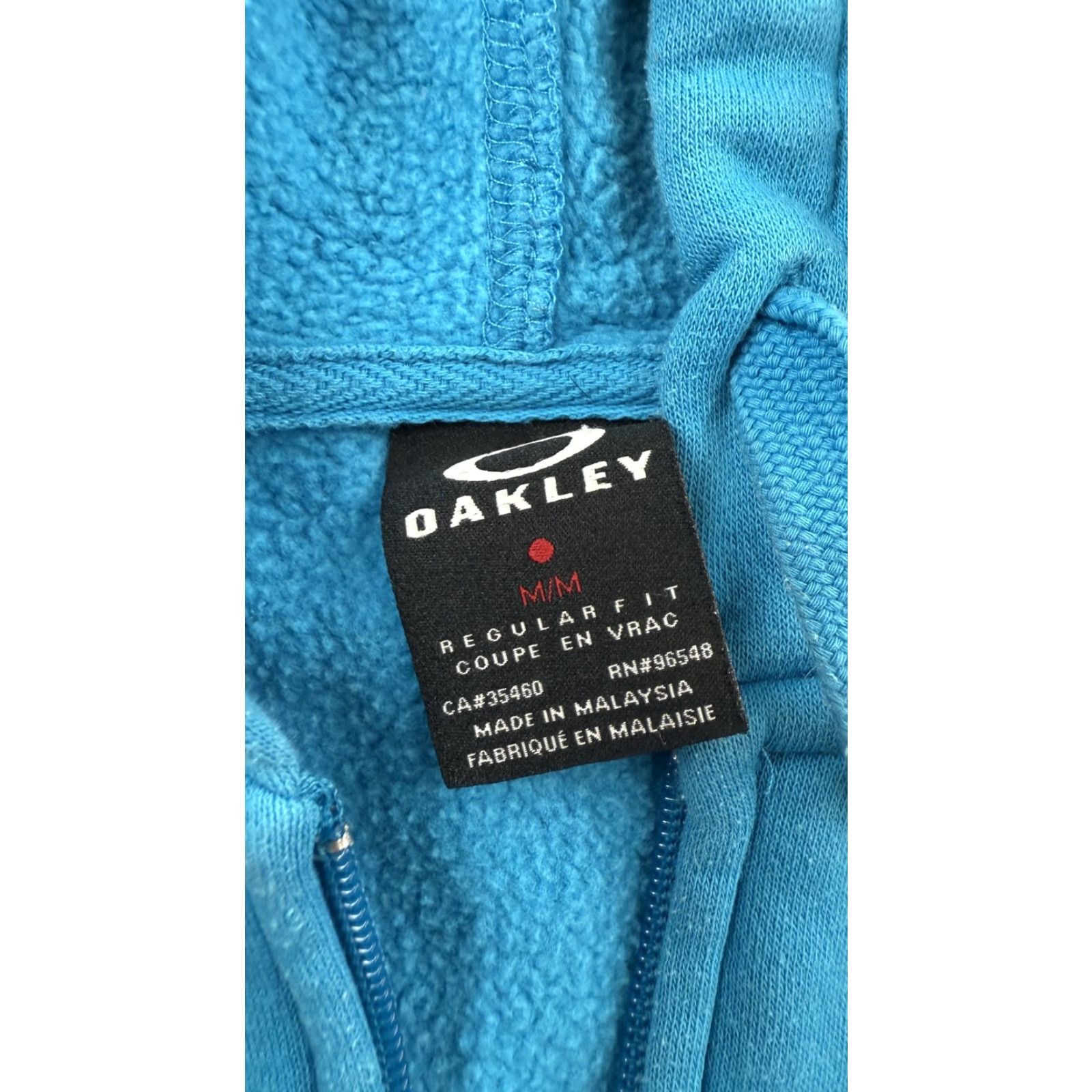 Oakley Oakley Hoodie Mens Medium Full Zip Sweatshirt Blue Graphic Print Logo Pullover Jacket Sports Outdoor All Seasons Zip Size US M / EU 48-50 / 2 - 5 Thumbnail