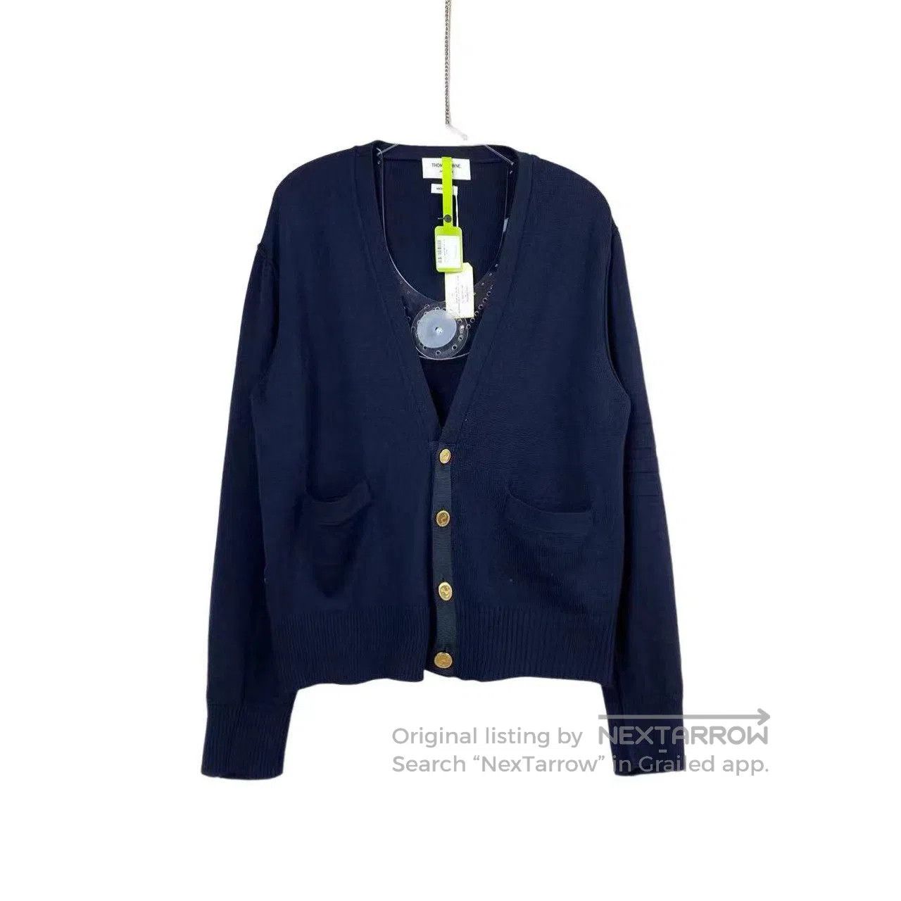 Thom Browne Thom Browne Size 4 Cashmere cardigan with gold buttons| Size XL / US 12-14 / IT 48-50 - 1 Thumbnail
