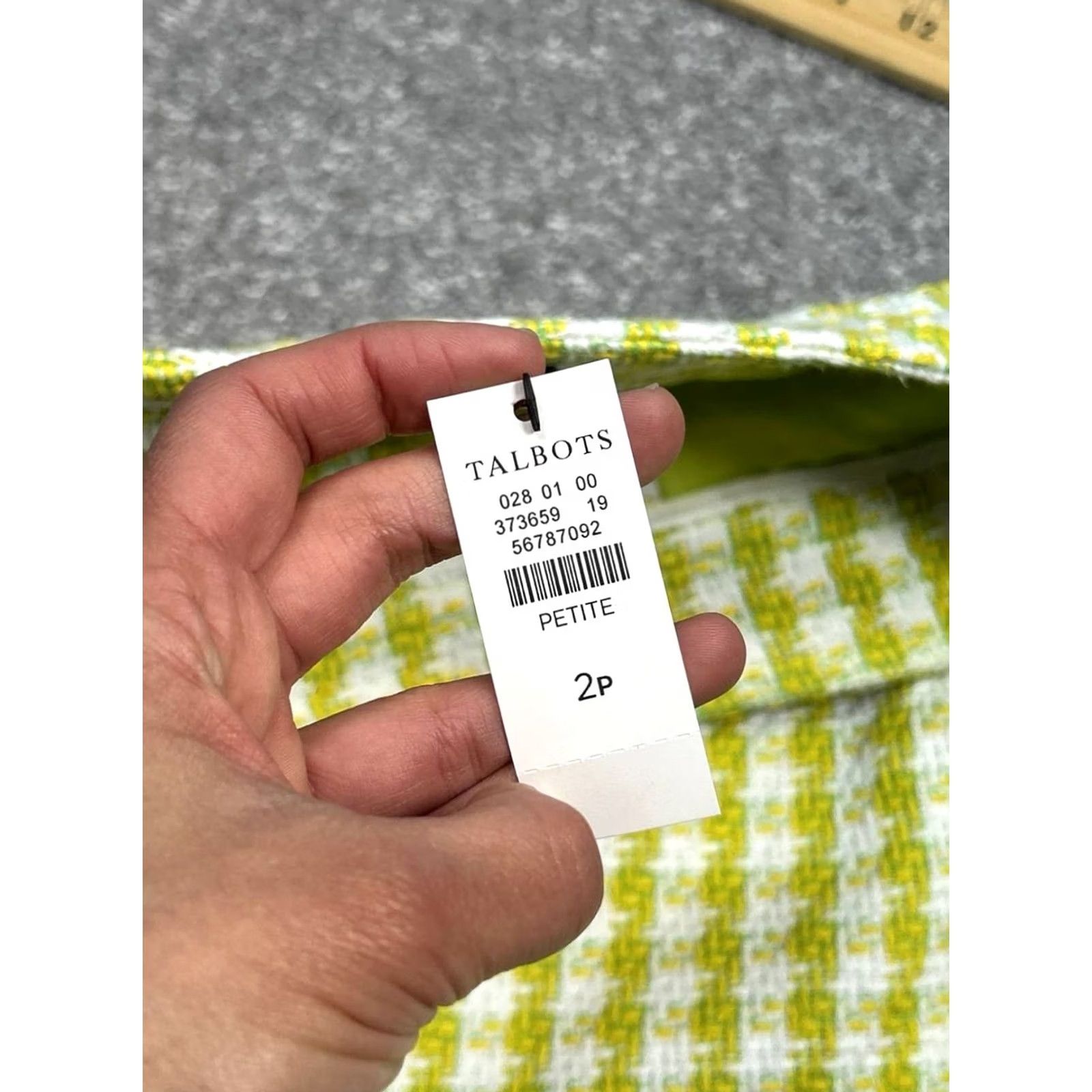 Talbots Talbots Skirt Womens 2P Mini Petite Multicolor Tweed Gingham Cotton Button Front Size 26" / US 2 / IT 38 - 6 Thumbnail