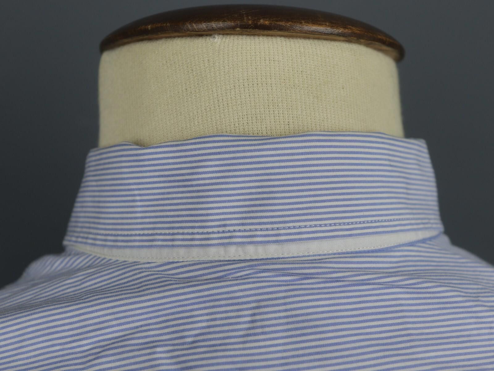 Designer Hackett London Blue Striped Button Up Shirt Size 2XL Size US XXL / EU 58 / 5 - 11 Thumbnail