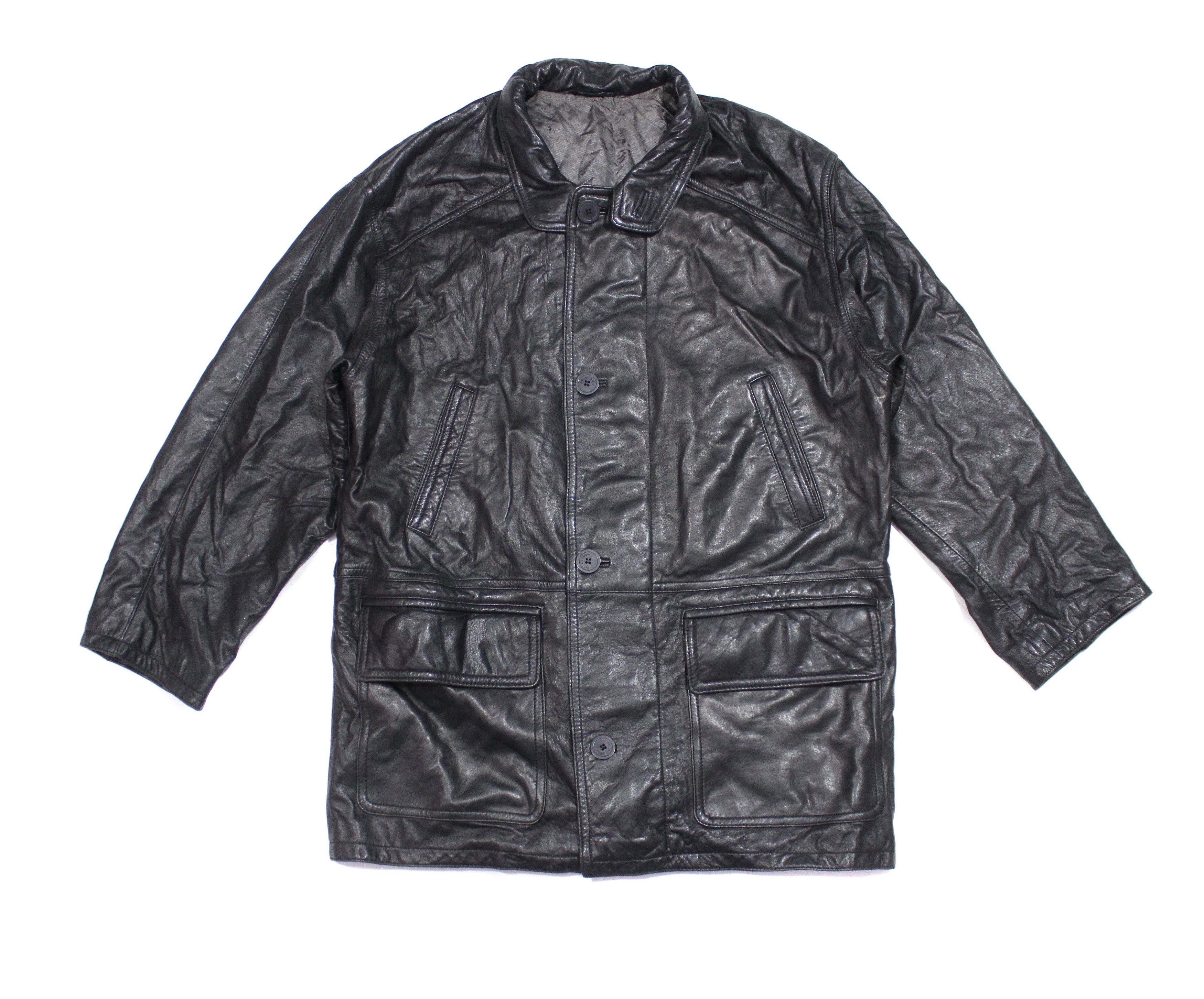 Yves Saint Laurent 90S Leather Jacket Vintage Size US M / EU 48-50 / 2 - 1 Thumbnail