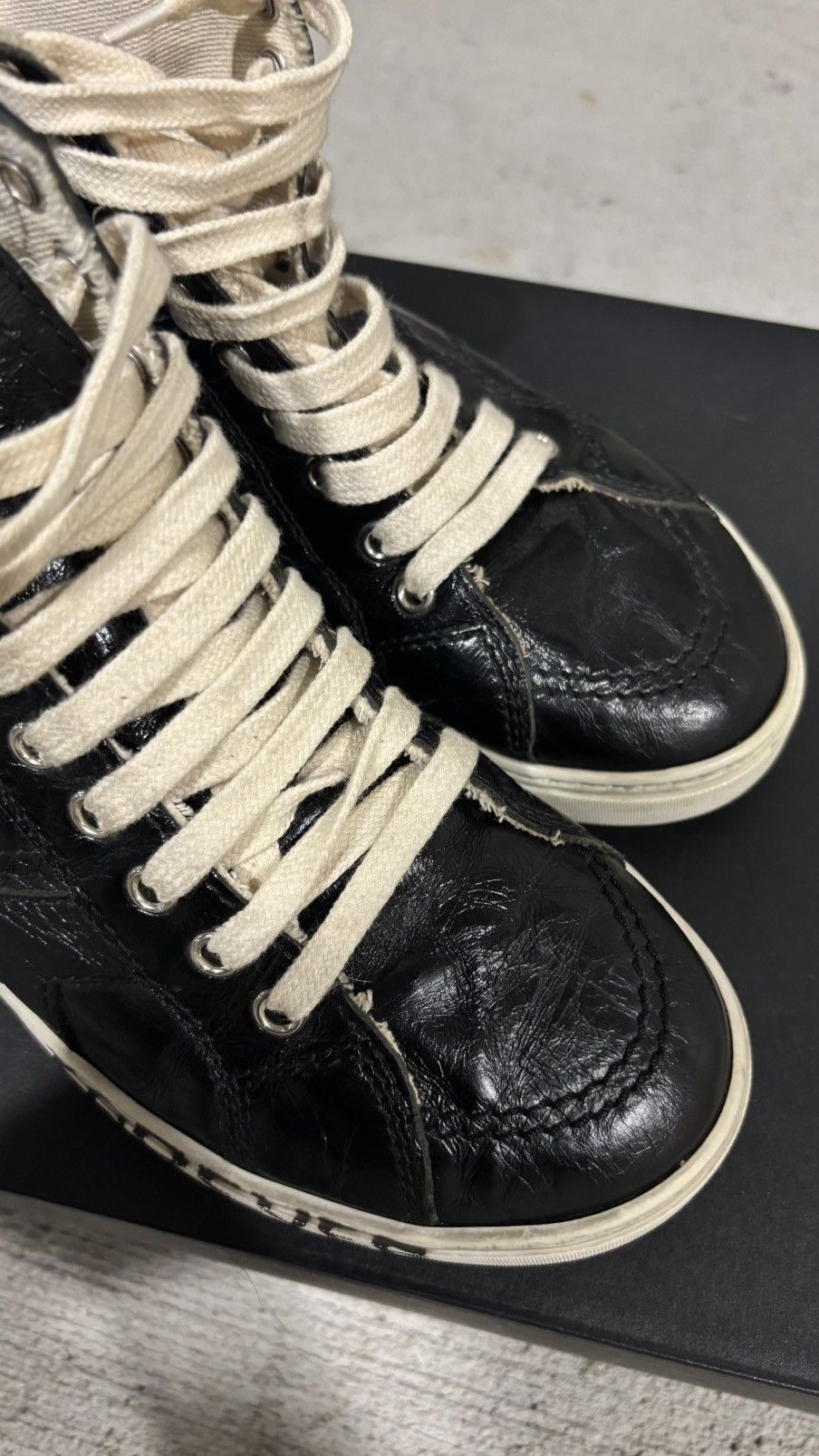 Saint Laurent Paris Saint Laurent Paris “Smoking Forever” High Top Sneaker Size US 5.5 / EU 38 - 3 Thumbnail