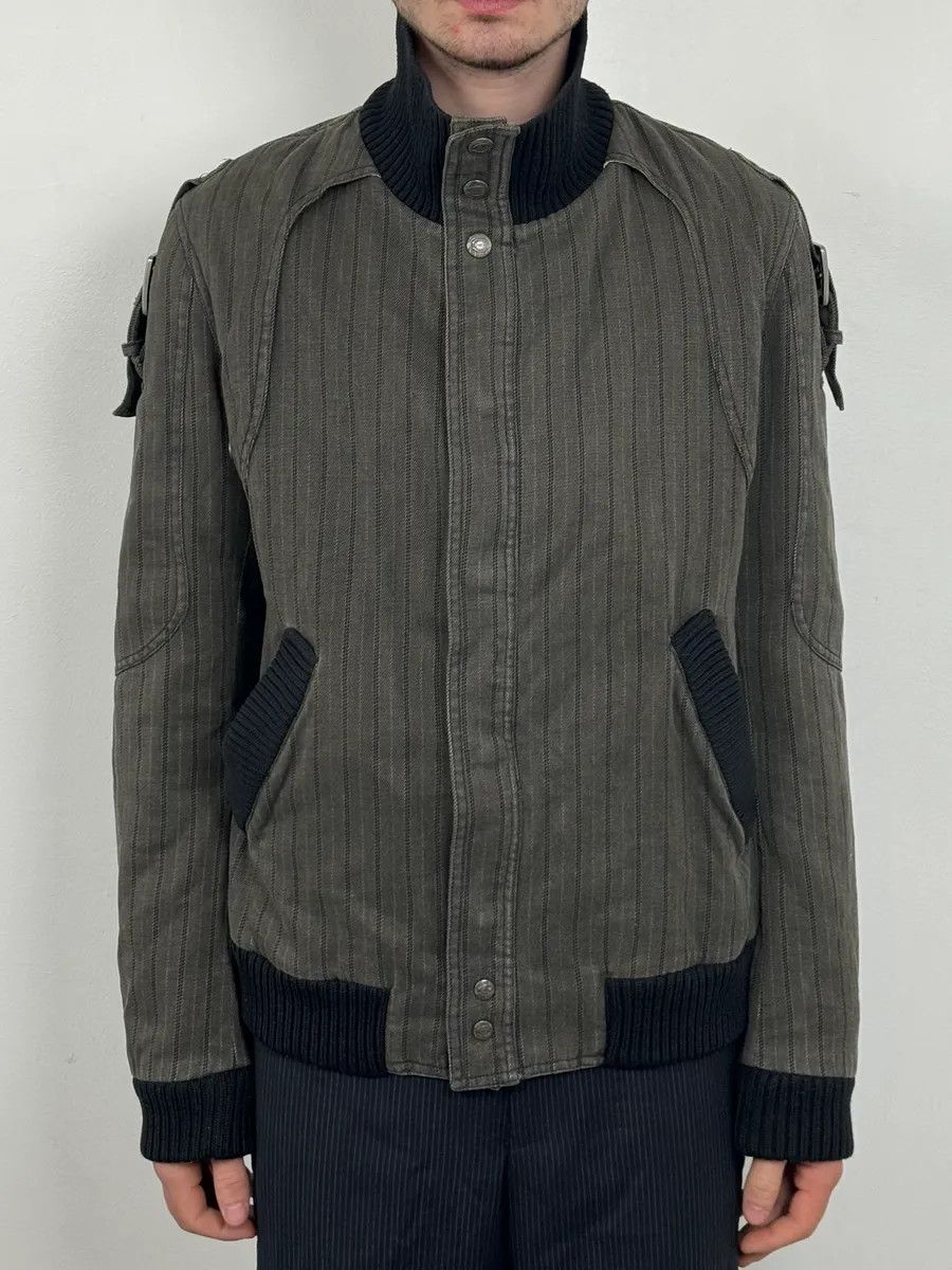 Just Cavalli AW2004 Cavalli Grey Lines Bomber Jacket Size US L / EU 52-54 / 3 - 2 Thumbnail