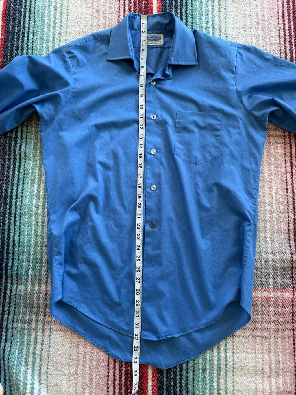Vintage Vintage National Shirt Shops Blue Casual Button Down Shirt M Size US M / EU 48-50 / 2 - 6 Thumbnail