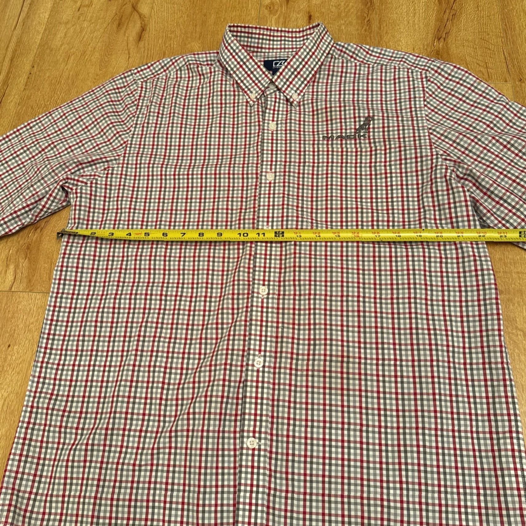 Cutter & Buck Cutter Buck Mens Button-Up Shirt Plaid Check Cotton Red Grey Large L Multicoloured City Country Vintage: No Mens Size US L / EU 52-54 / 3 - 7 Thumbnail