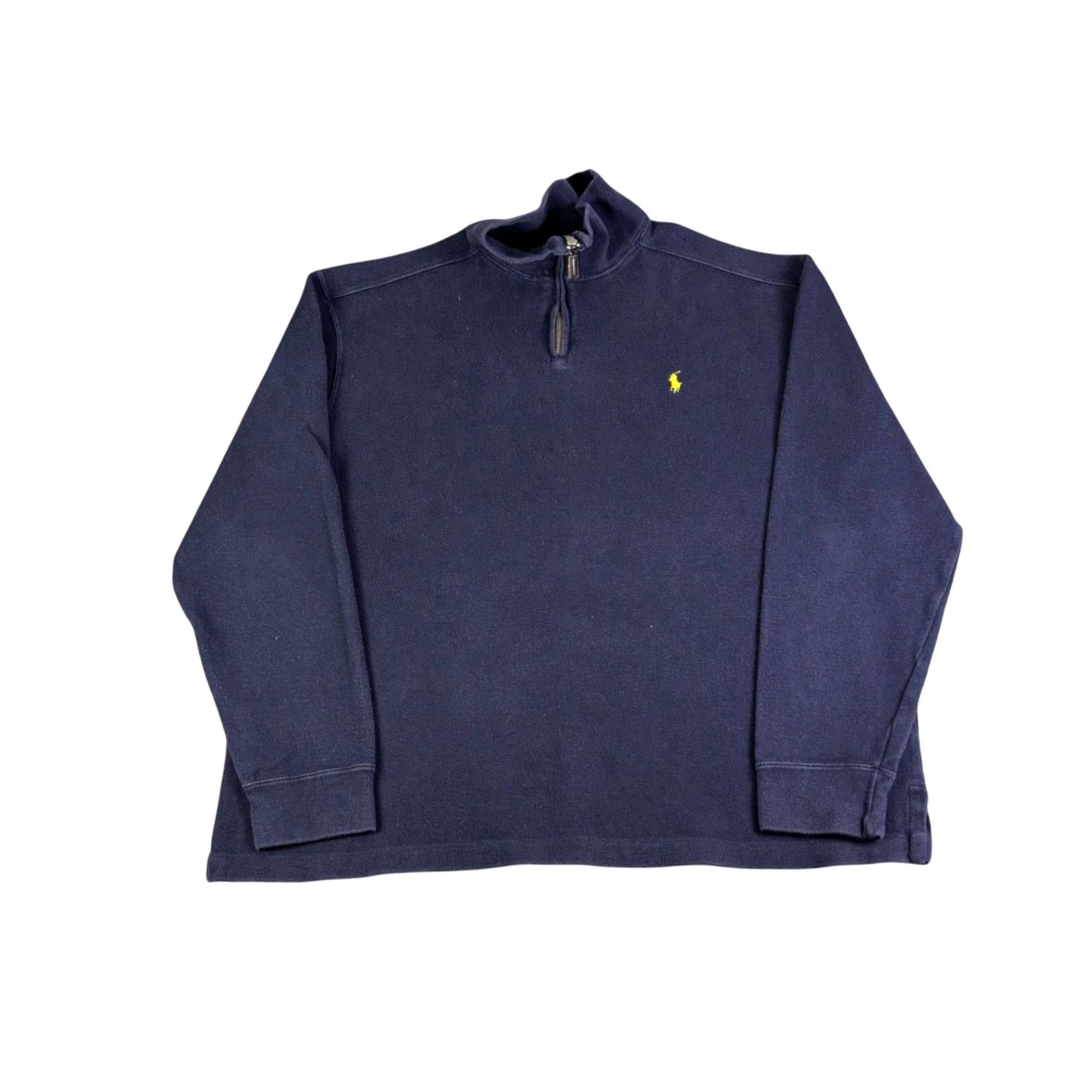 Polo Ralph Lauren Polo Ralph Lauren Mens XL Navy Blue Mock Neck Knit Pullover Sweater Size US XL / EU 56 / 4 - 2 Thumbnail