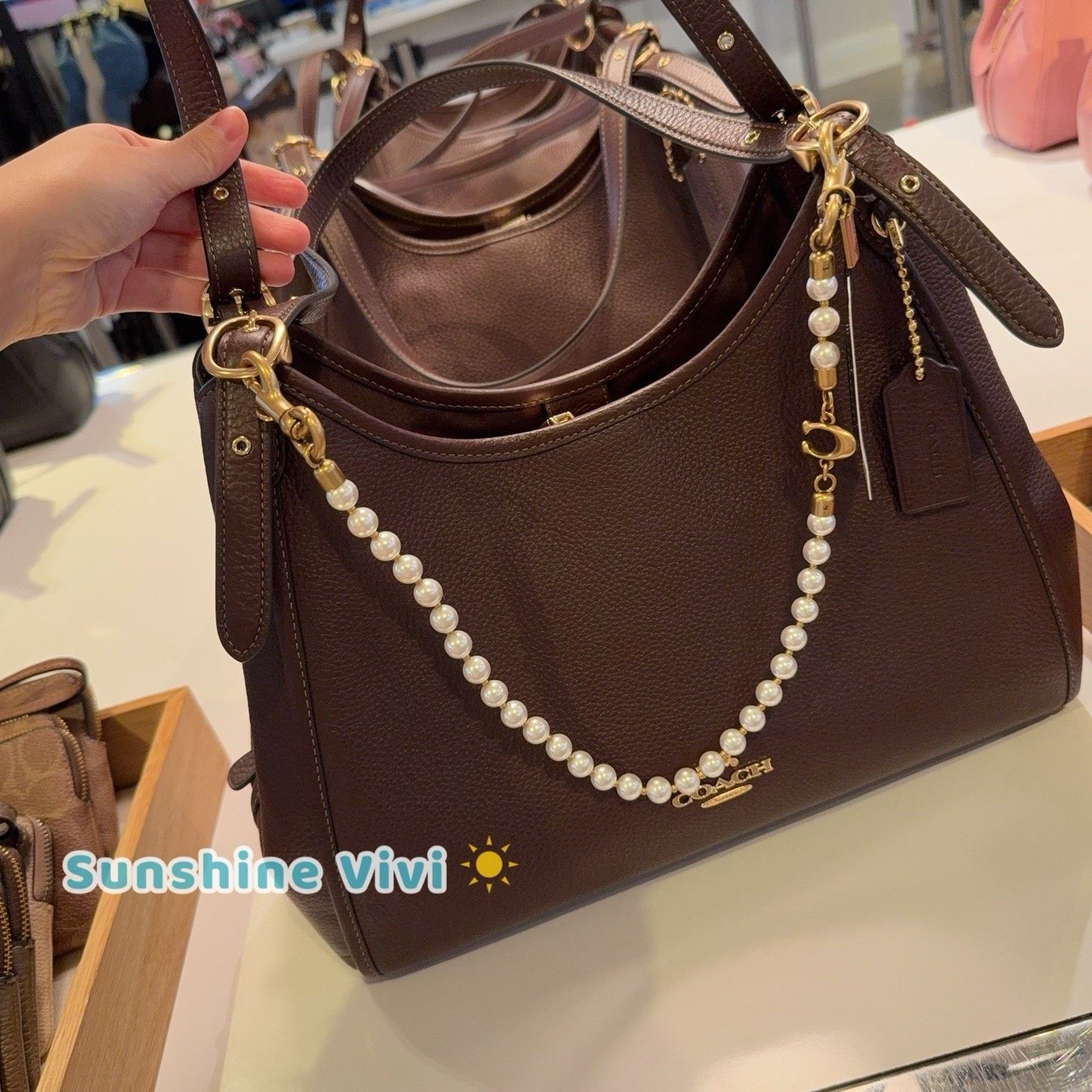 Coach NWT Bundle Coach Erin Bag CAQ86 Maple & CAU48 Pearl Strap Size ONE SIZE - 1 Thumbnail