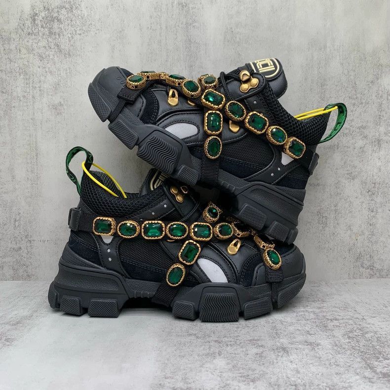 Gucci Gucci Black Gemstone Hiking Shoes Size 34-2505 Size US 4 / IT 34 - 4 Thumbnail